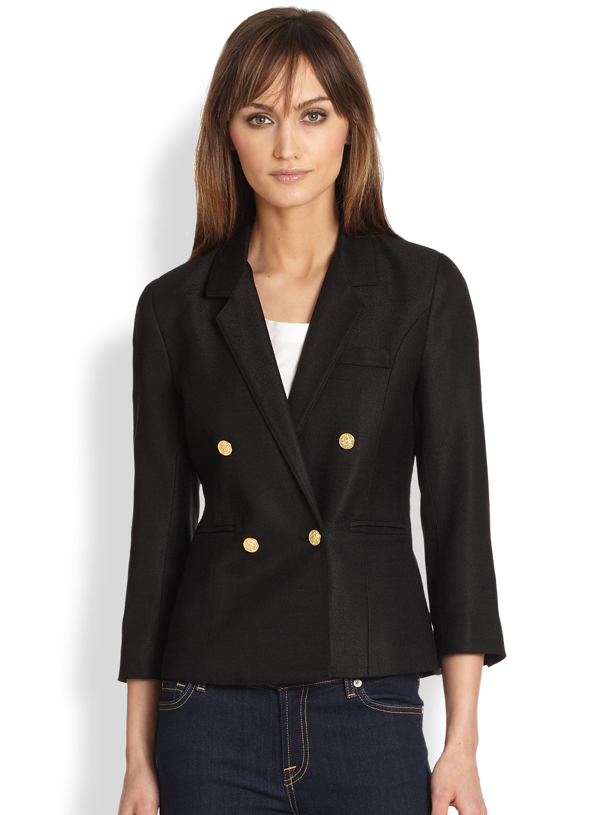 Smythe College Double Breasted Blazer in Black | Lyst