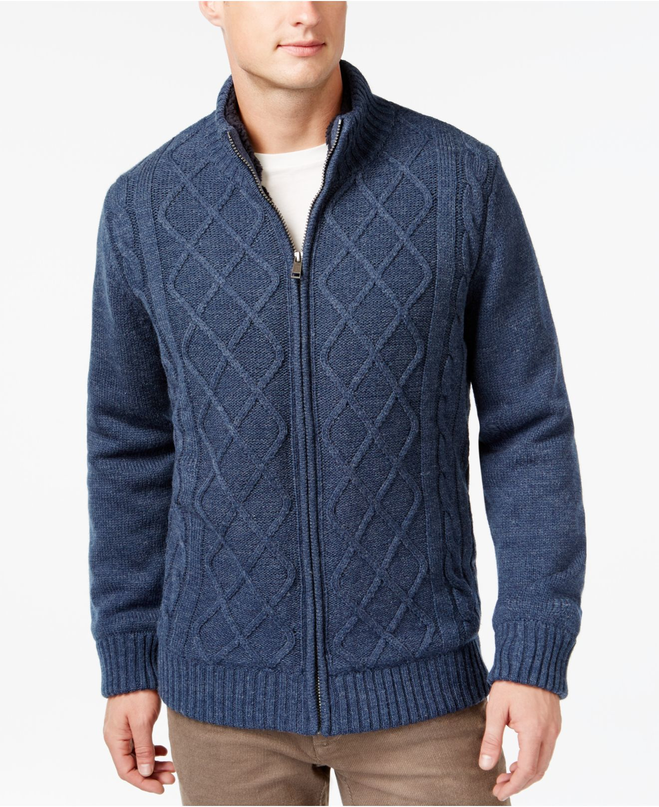 Tricots st raphael Cable-knit Full-zip Sweater Jacket in Blue for ...