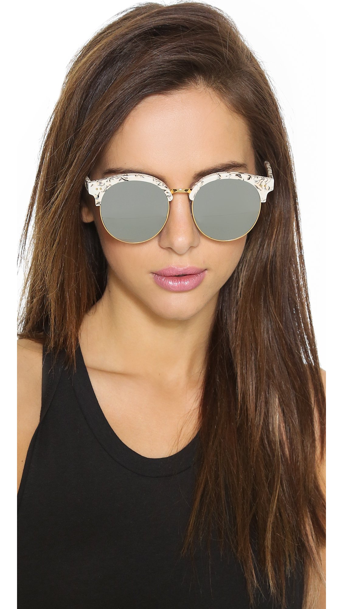 Lyst - Gentle Monster Mooncut Sunglasses - White Gold