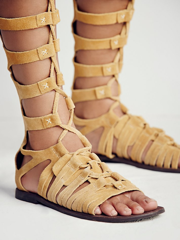 Free people Cypress Gladiator  Sandals  in Yellow  Mustard 