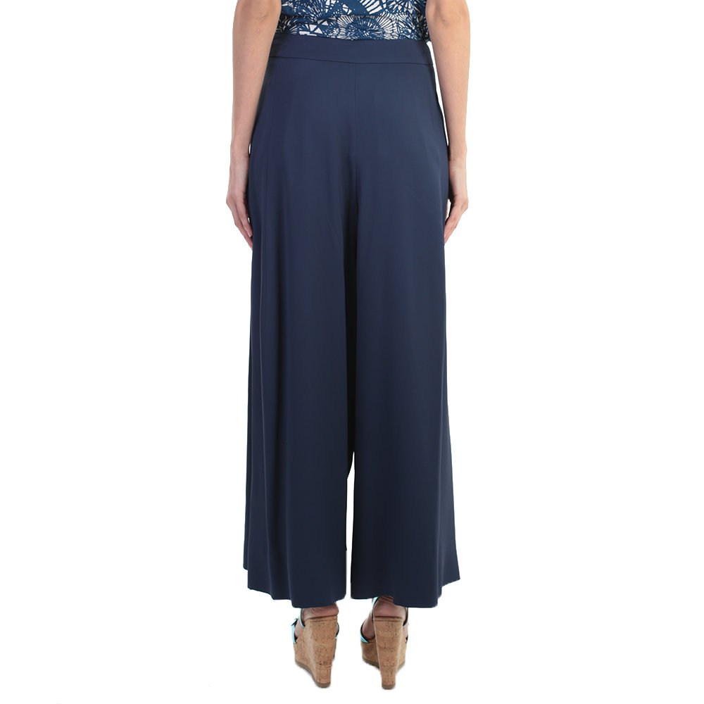 Lyst - Kenzo Navy Blue Viscose Palazzo Pants in Blue