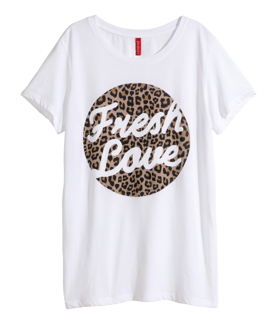Lyst - H&M T-Shirt With A Print in White