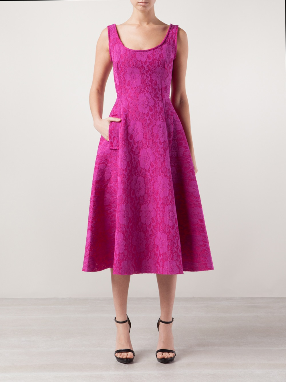 Lyst - Lanvin Sleeveless Lace Dress in Purple