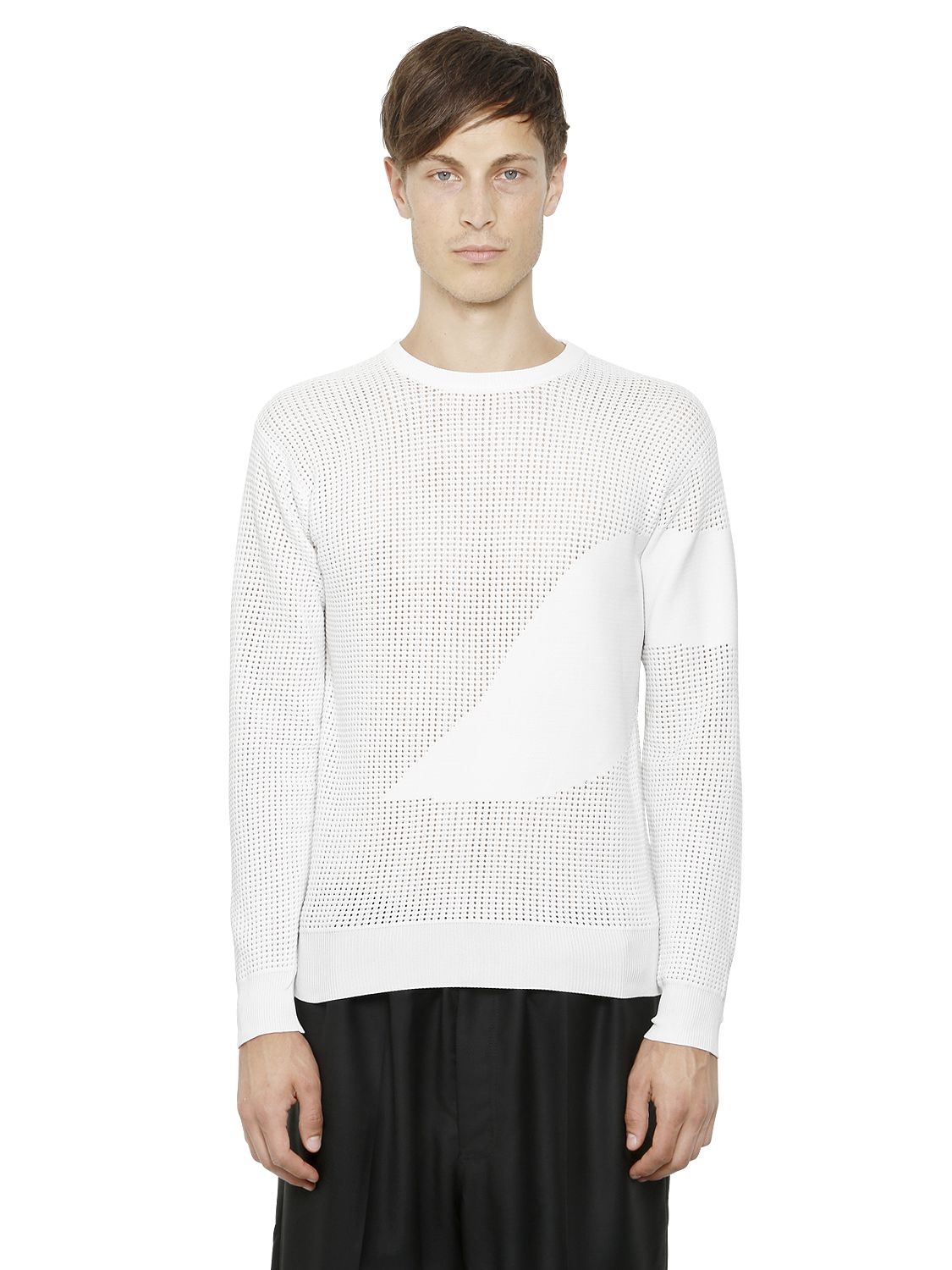 Alexander mcqueen Nylon Sweater With Insert in White for Men | Lyst
