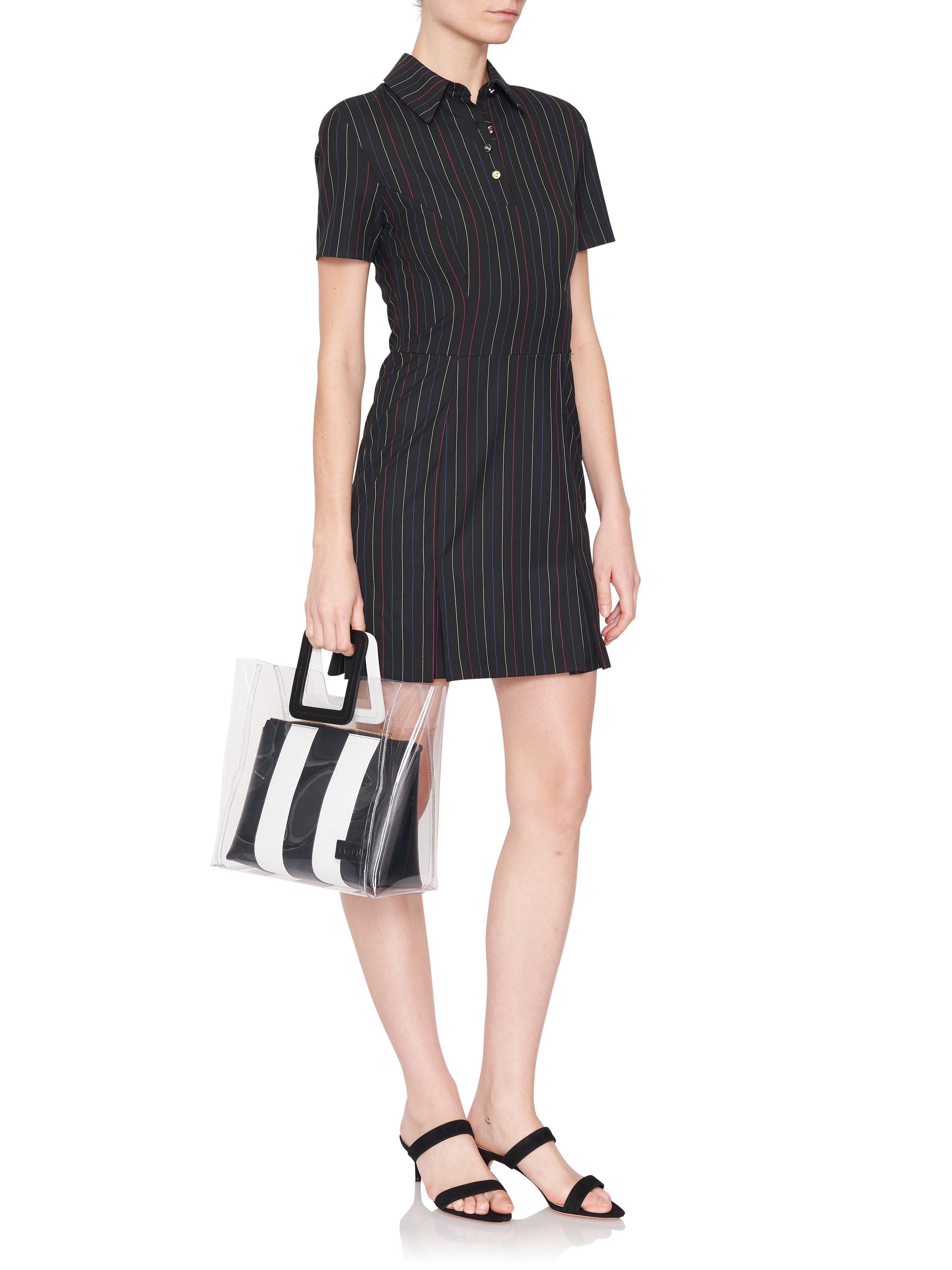 STAUD Westway Polo Stripe Mini Dress in Black - Lyst