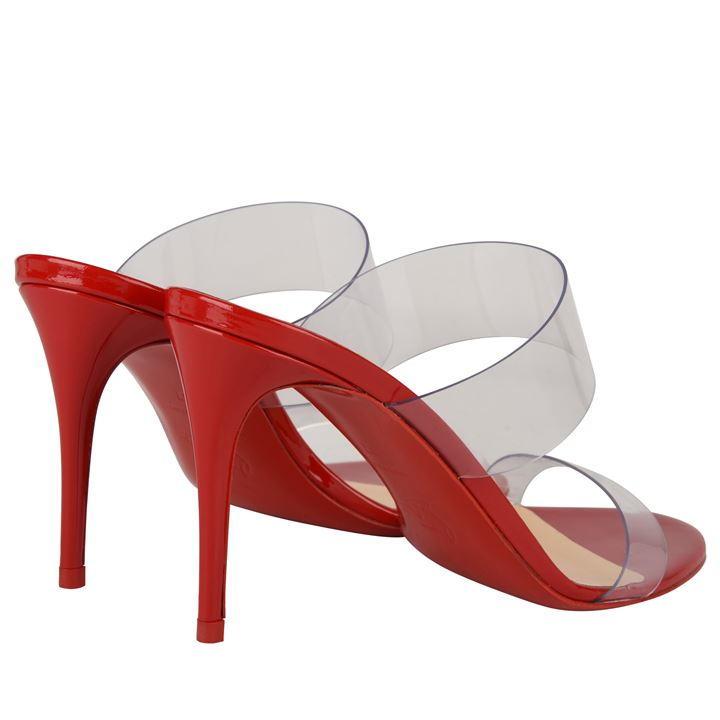 just nothing pvc & metallic leather mules
