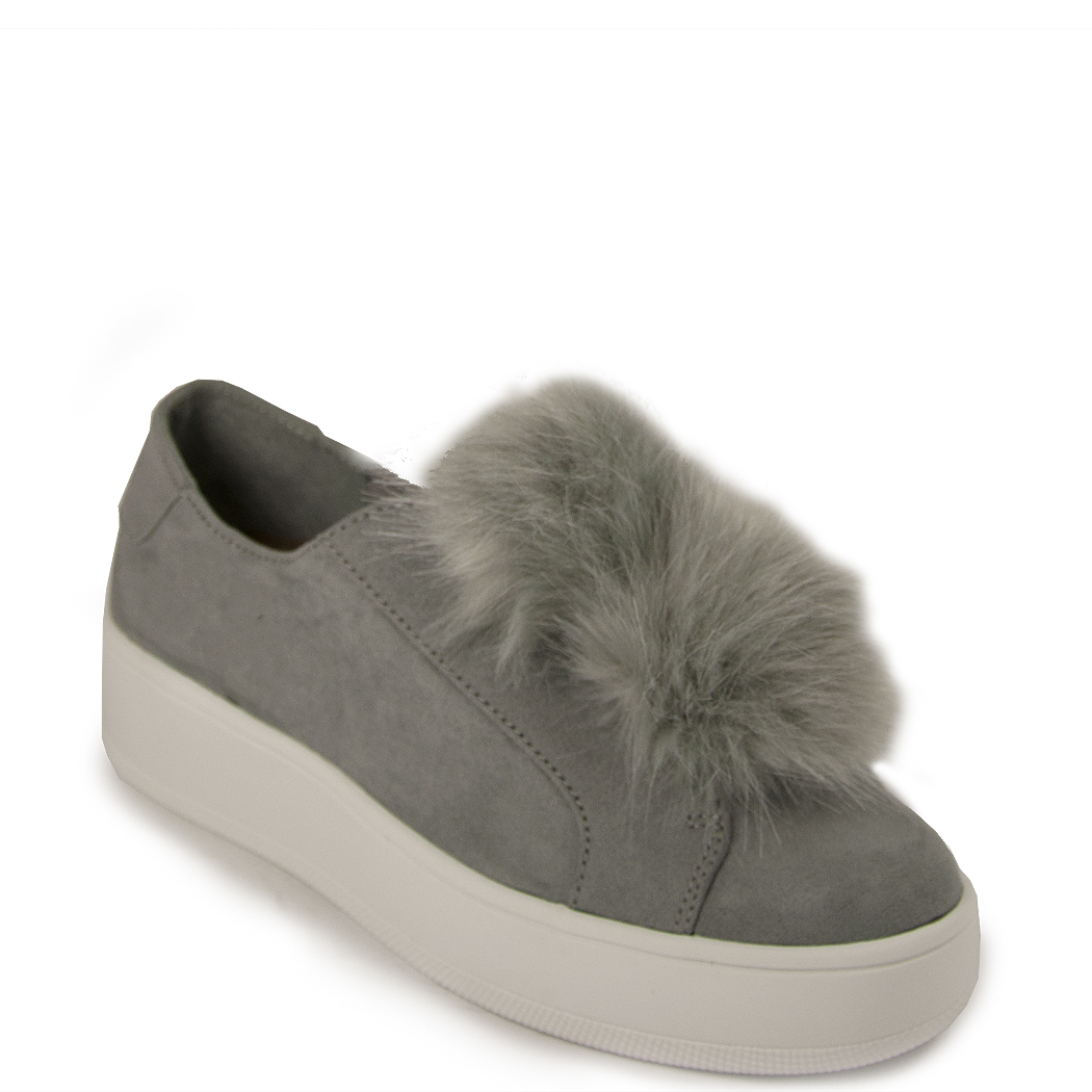 pom gray pom fur Sneaker Steve Gray madden in Lyst Pom Pom
