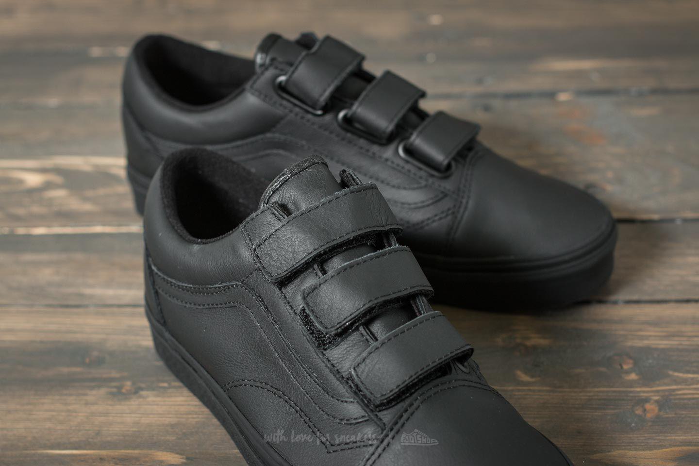 black mono leather vans black mono leather vans