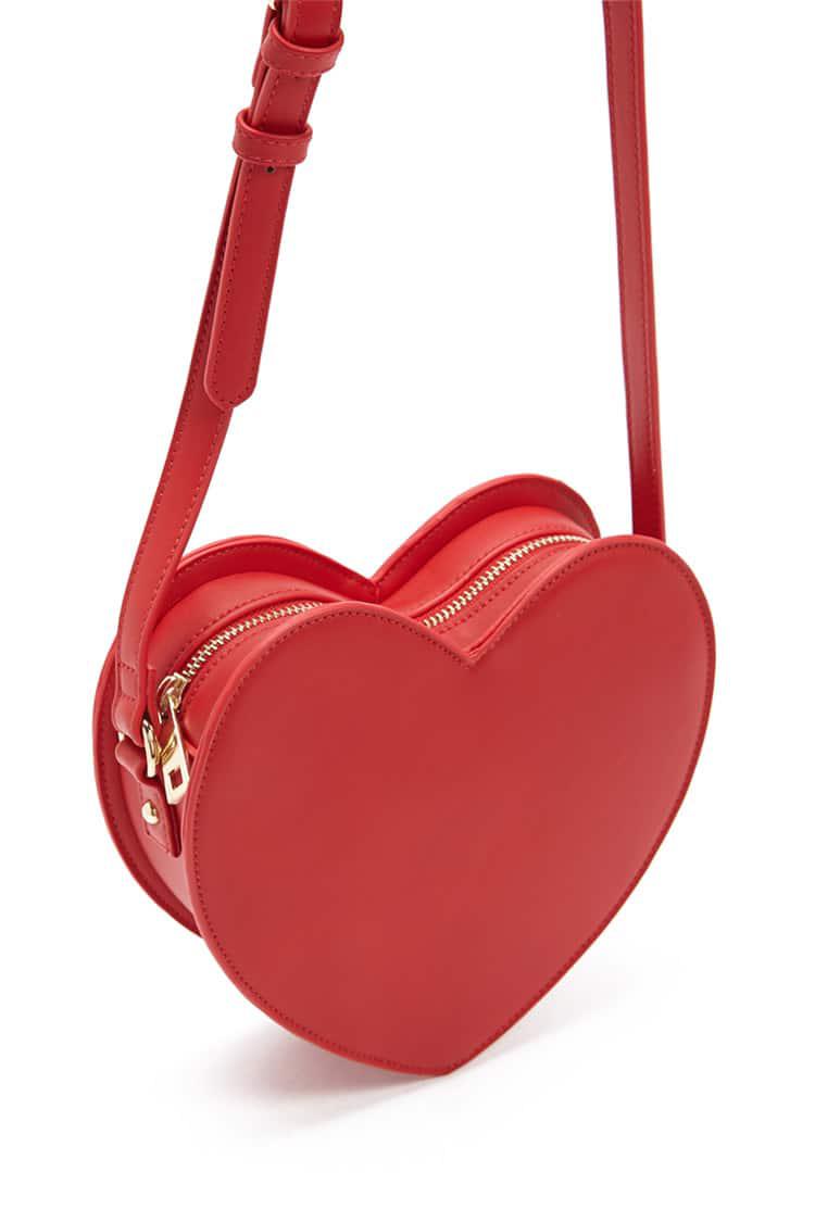 Lyst - Forever 21 Heart Crossbody Bag in Red