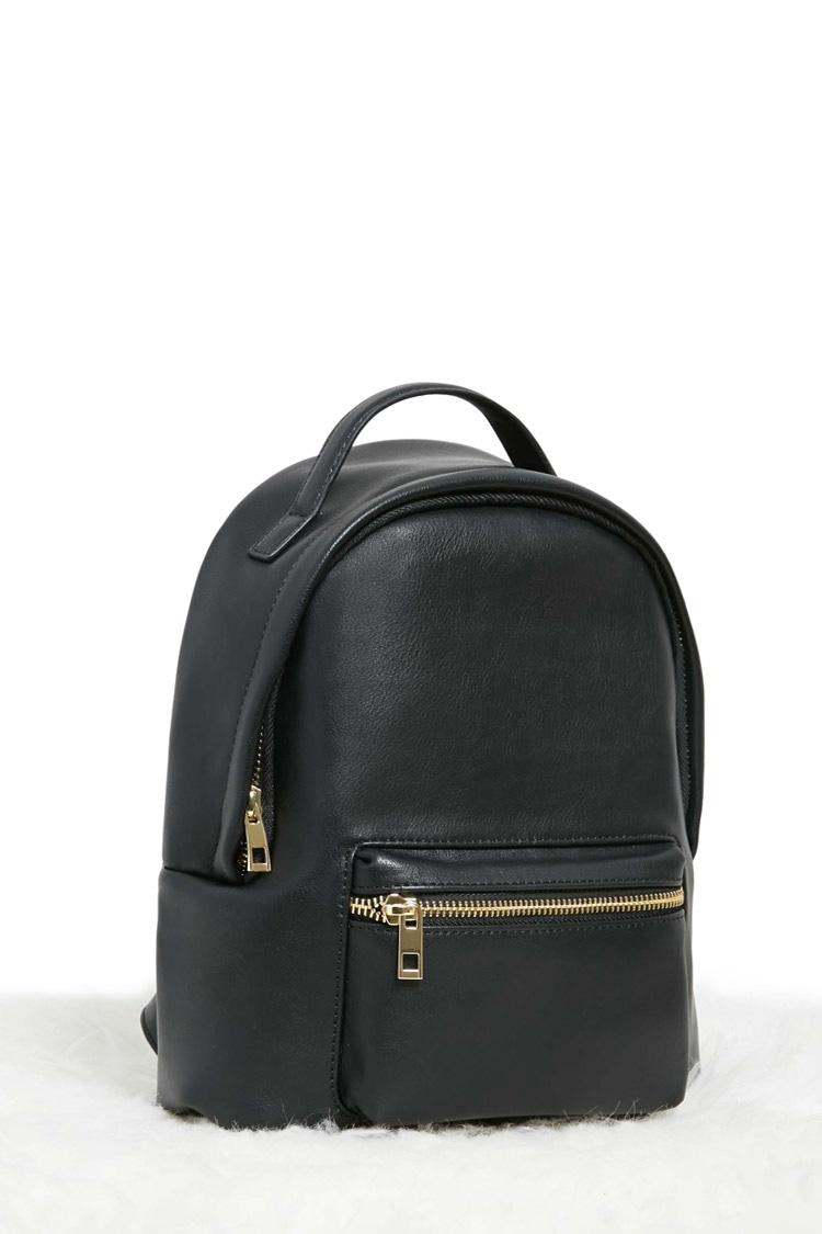 Forever 21 Faux Leather Mini Backpack in Black | Lyst