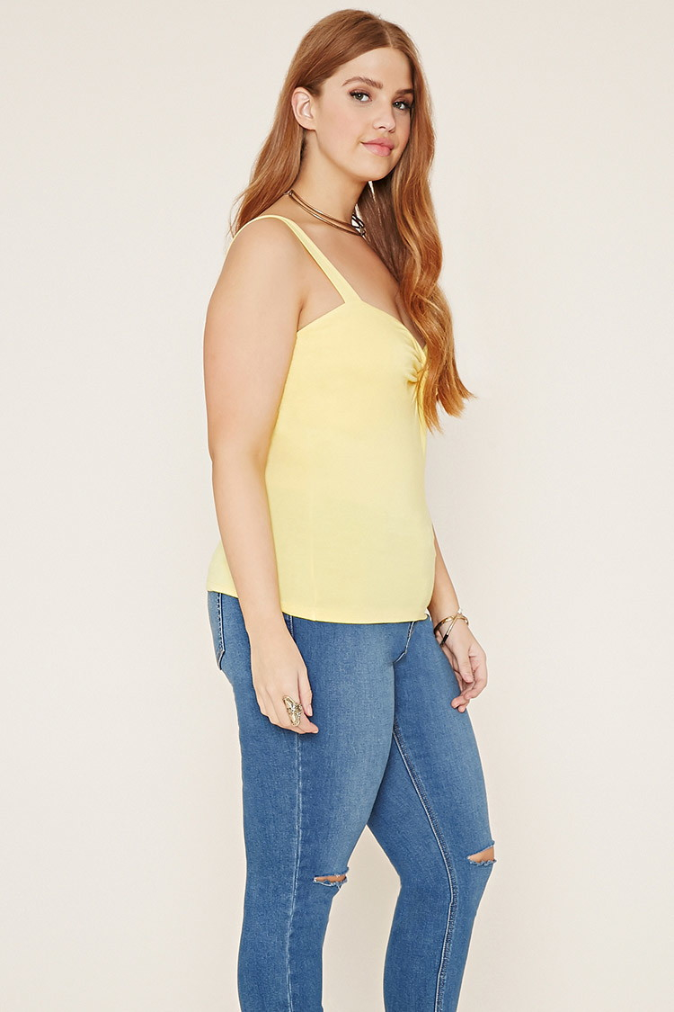 Lyst - Forever 21 Plus Size Twisted Tank Top in Yellow