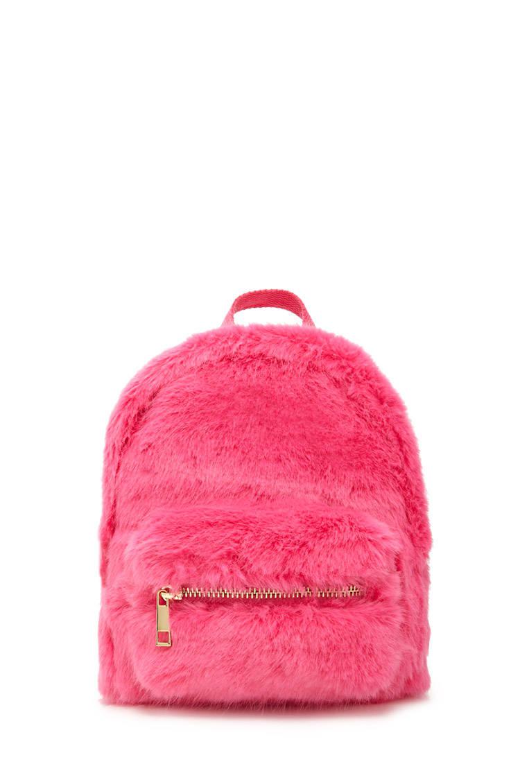 Lyst - Forever 21 Faux Fur Mini Backpack