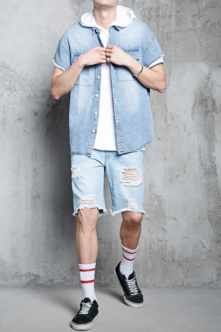 forever 21 denim shirt men