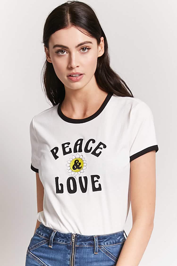 \u0026 Ringer 21 Multicolor Love Forever Tee Peace