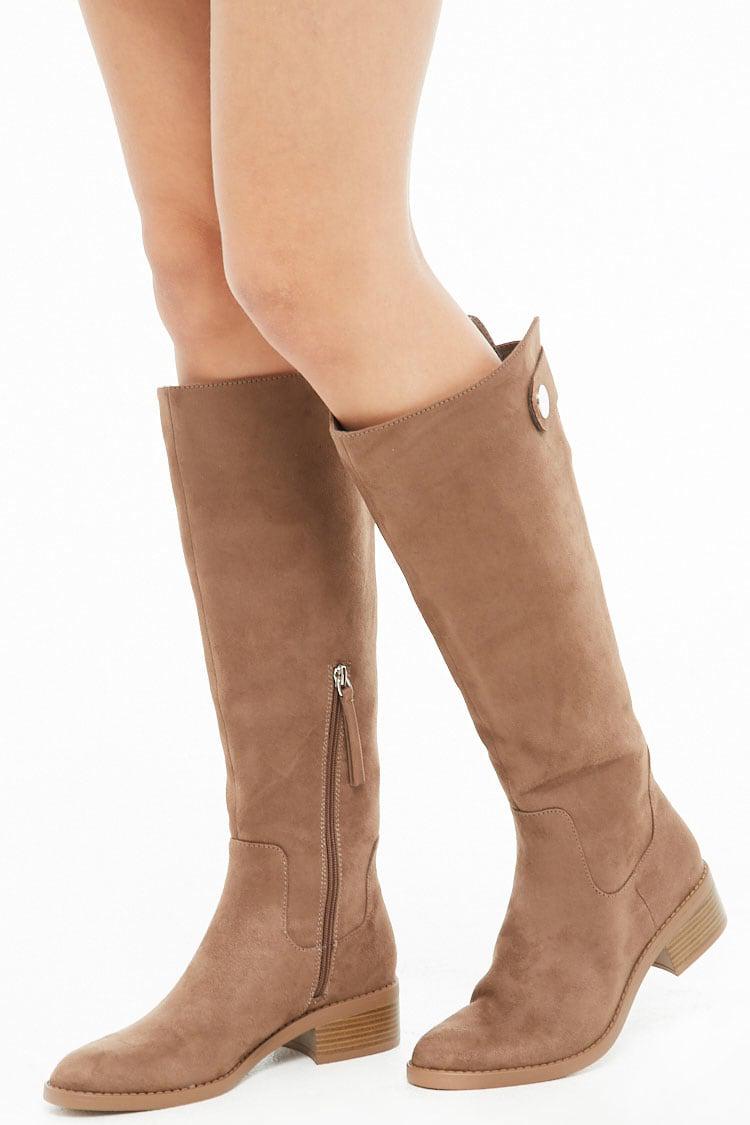 Lyst Forever 21 Faux Suede Riding Boots in Brown