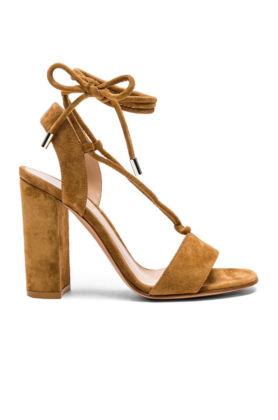 Lyst - Gianvito Rossi Suede Lace Up Heels in Brown