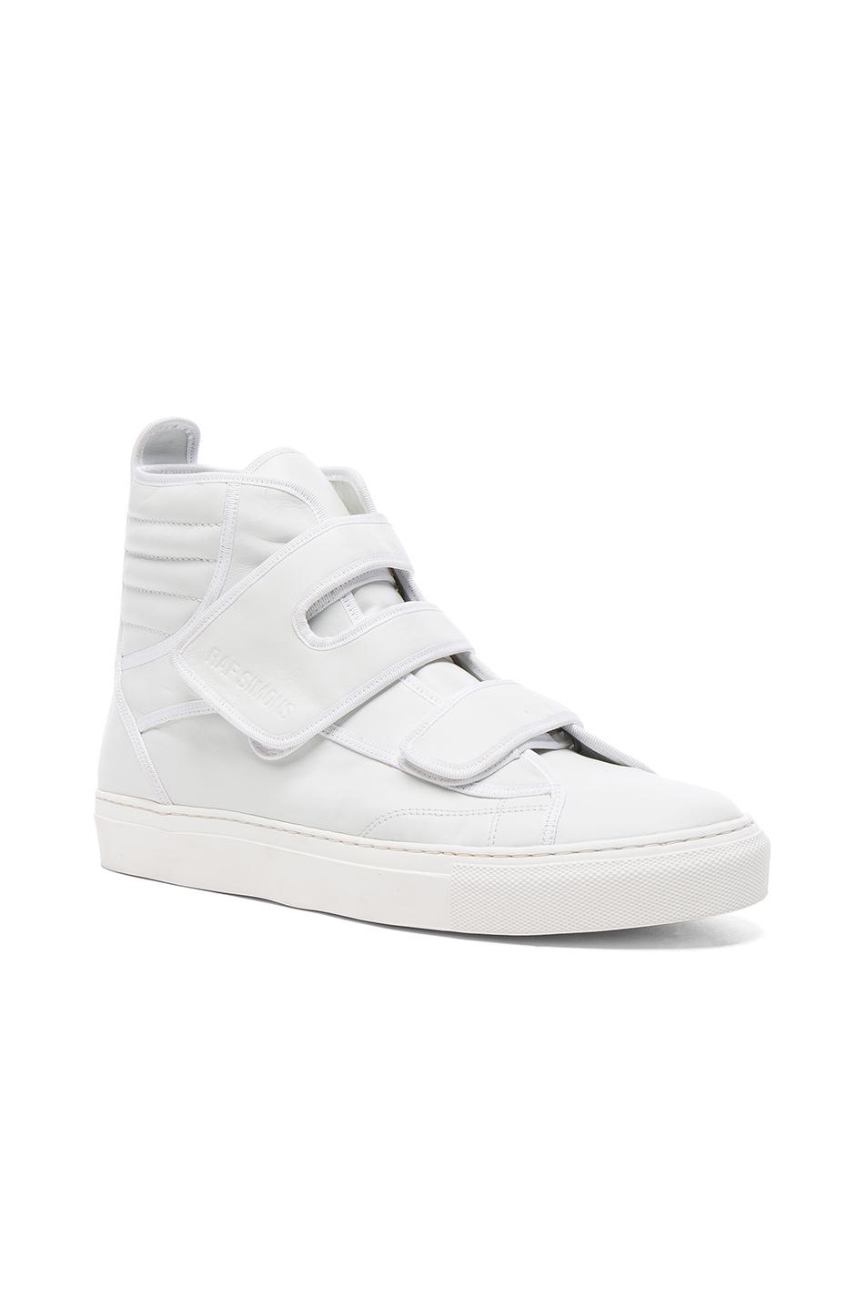 Lyst - Raf Simons High Top Velcro Sneakers in White
