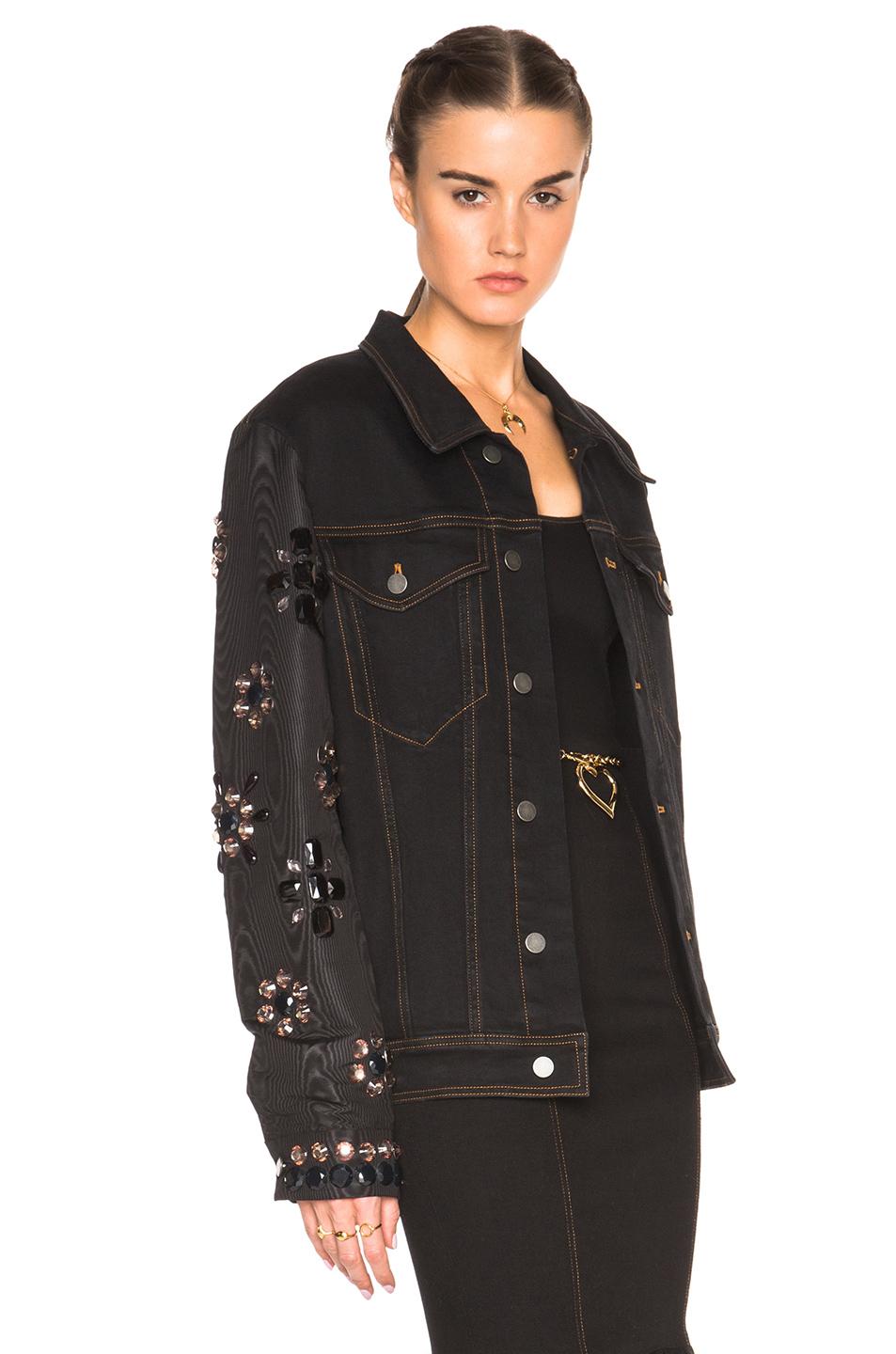 Lyst Alessandra Rich Denim Jacket With Embellished