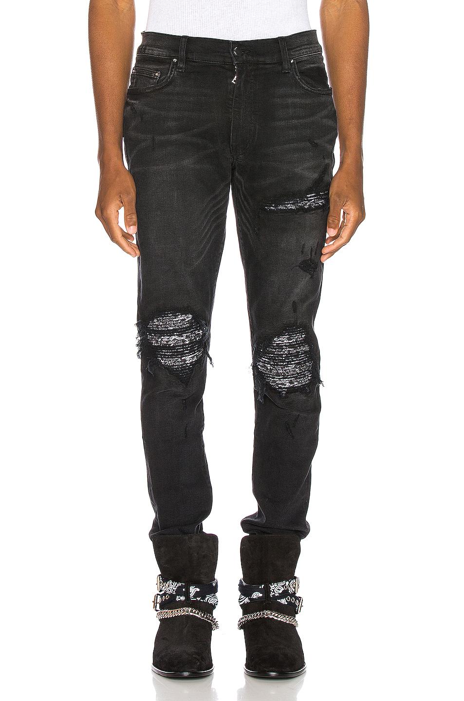 Amiri Cotton Mx1 Bandana Jean in Black for Men - Lyst