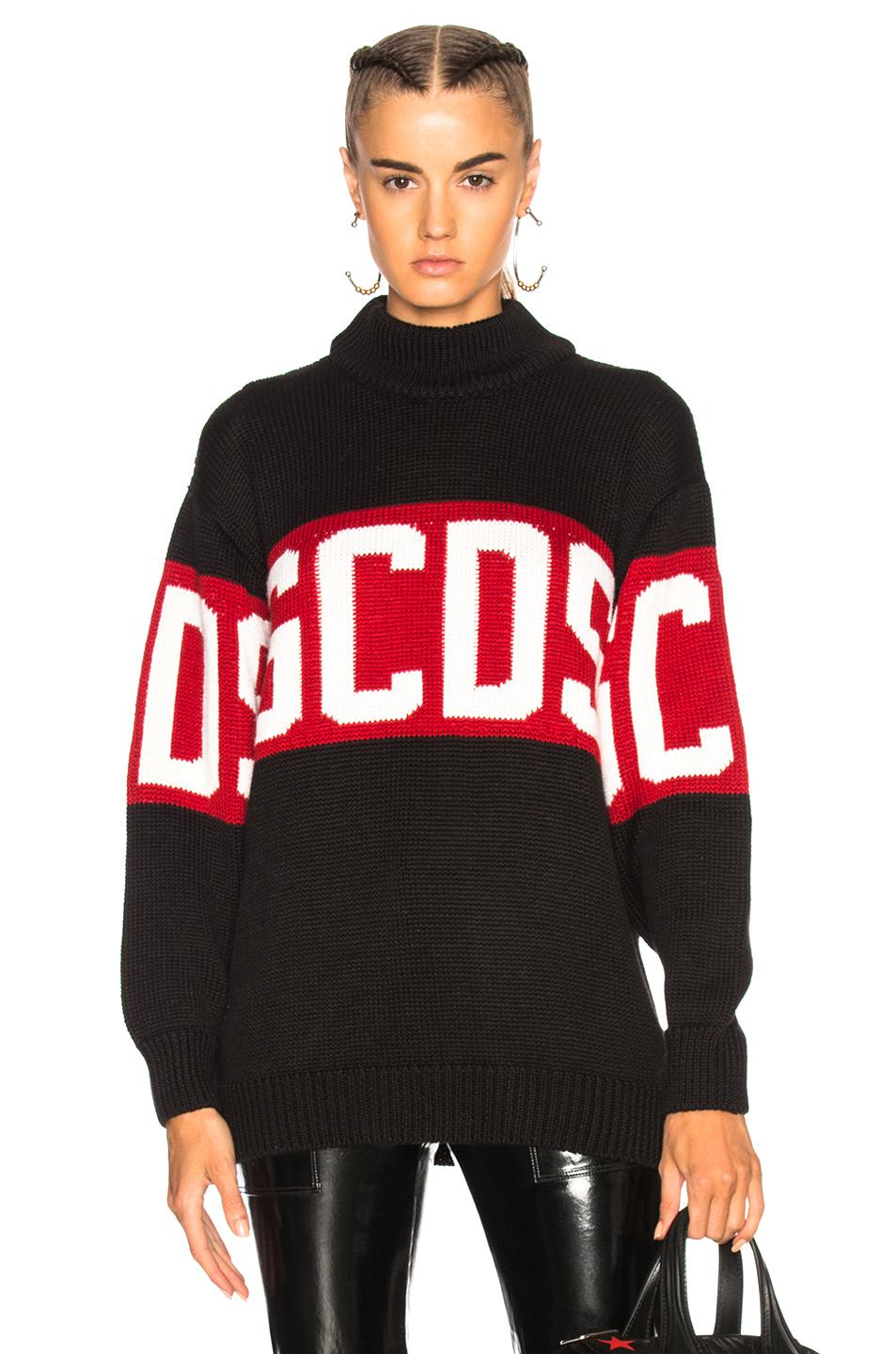Gcds Knitwear Sweatshirt in Black - Lyst