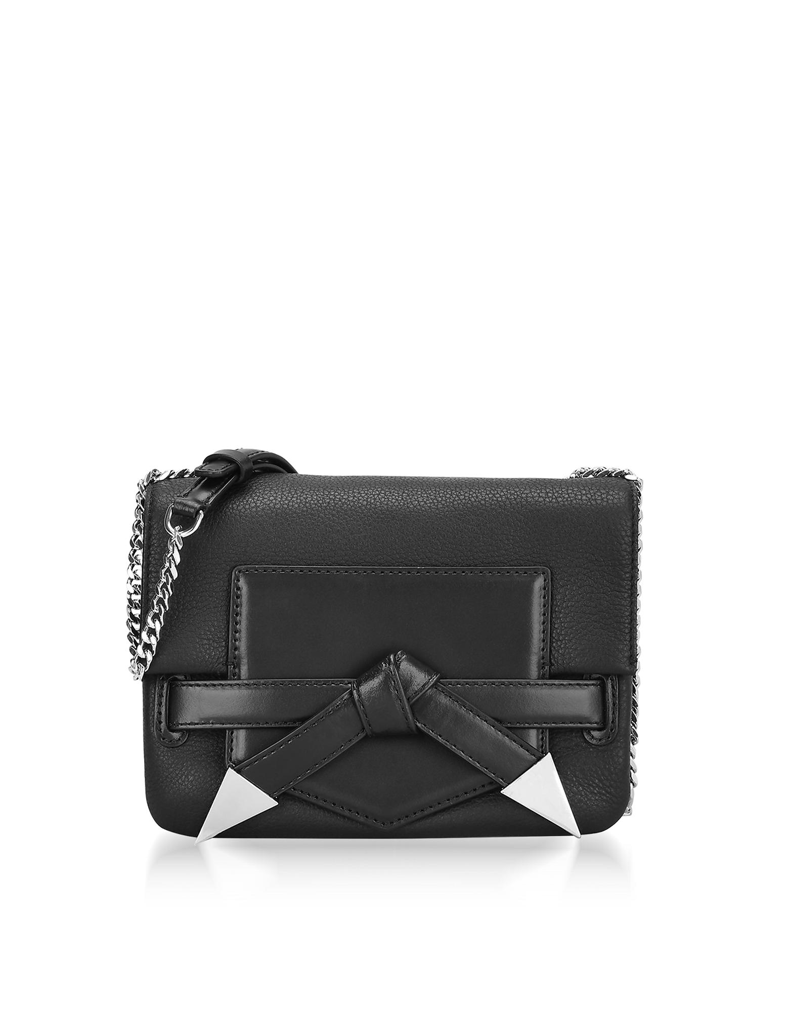 Karl Lagerfeld Black Leather K/rocky Bow Crossbody Bag - Lyst