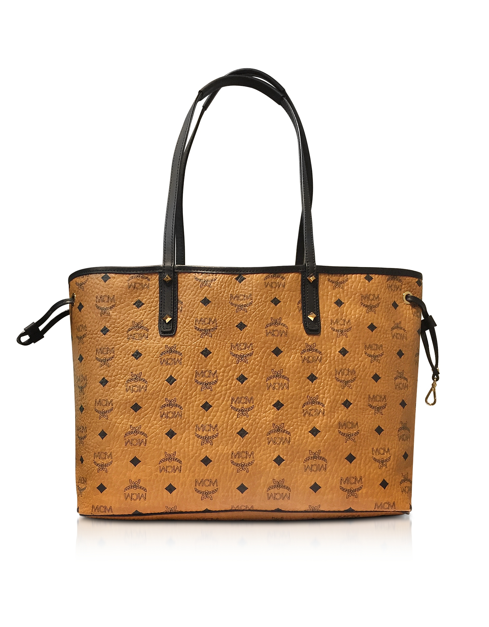 Mcm Shopper Project Visetos Cognac Medium Reversible Tote In Multicolor ...