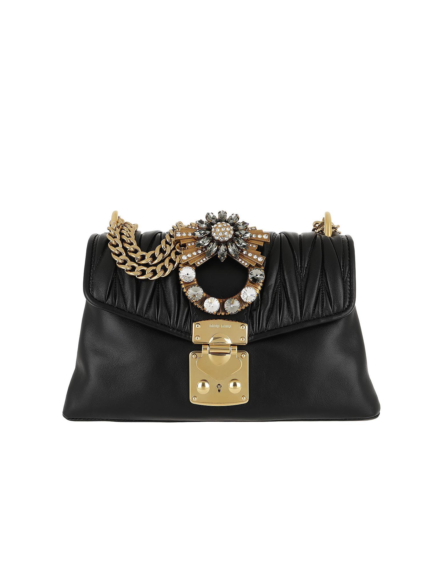 Black Tracolla Lyst Borsa Dettaglio Miu In Nero Gioiello 0f7gxpwq7