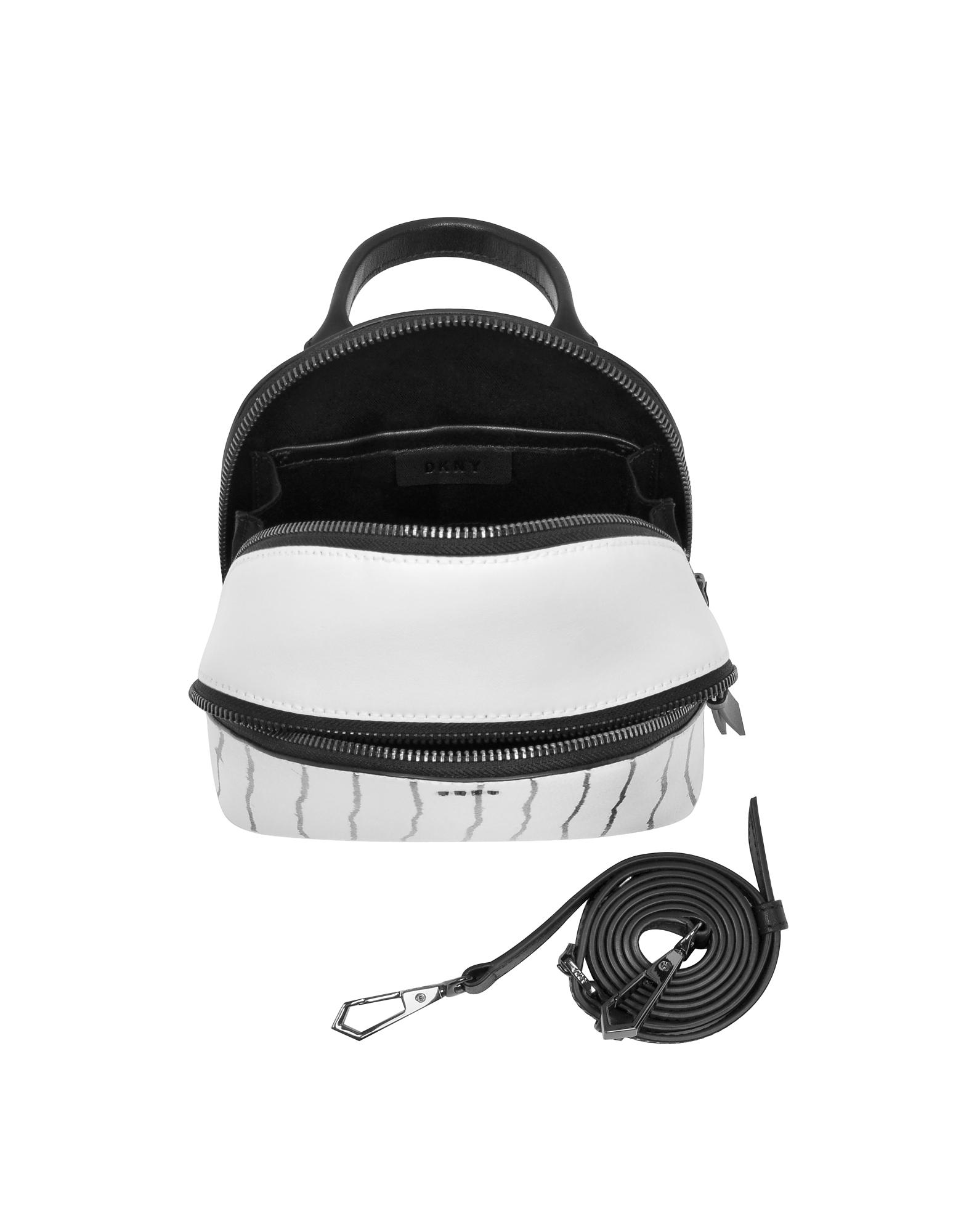 Lyst - DKNY Twine Stripe Leather Mini Backpack in White