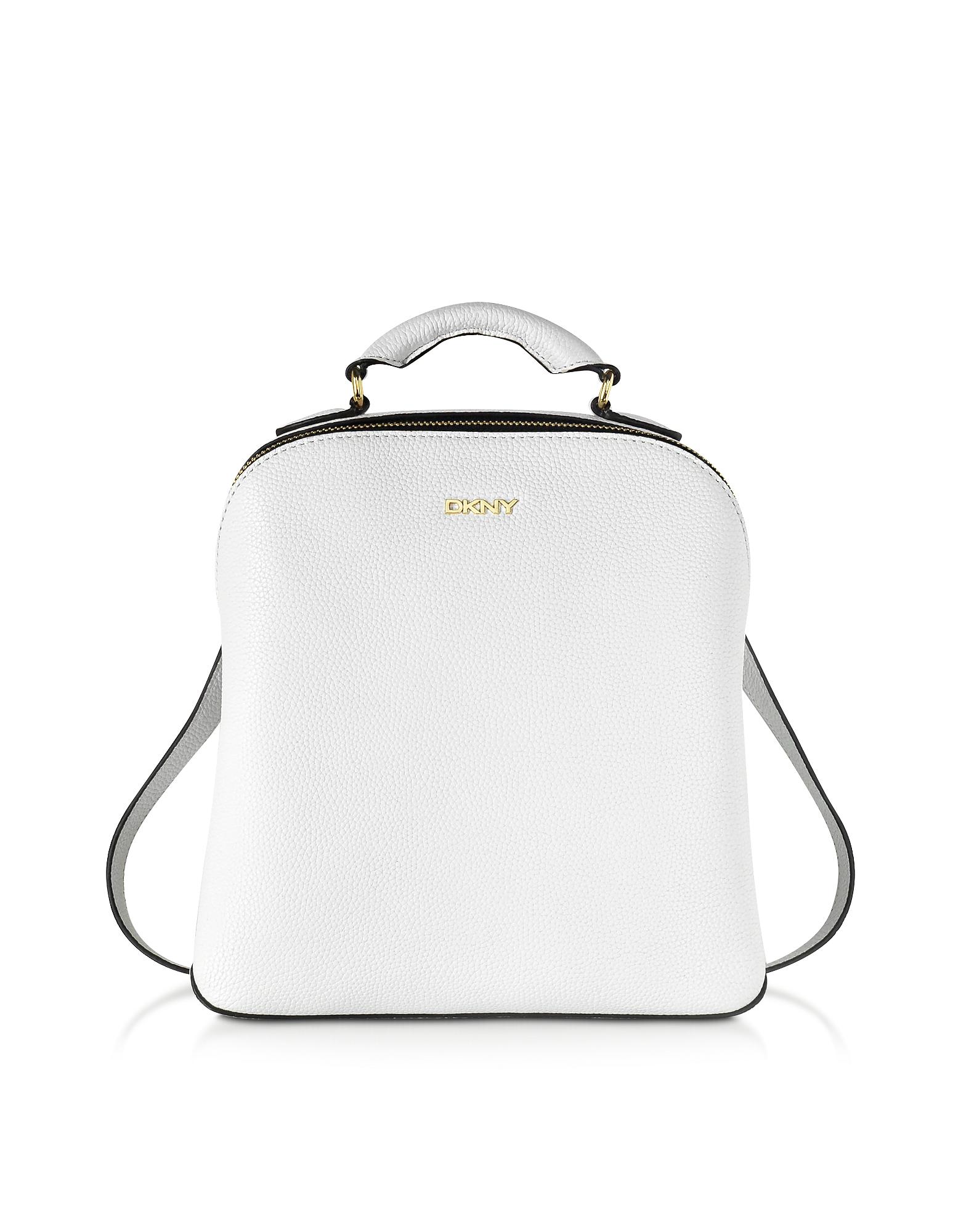 Dkny White Fine Pebble Leather Mini Backpack in White | Lyst