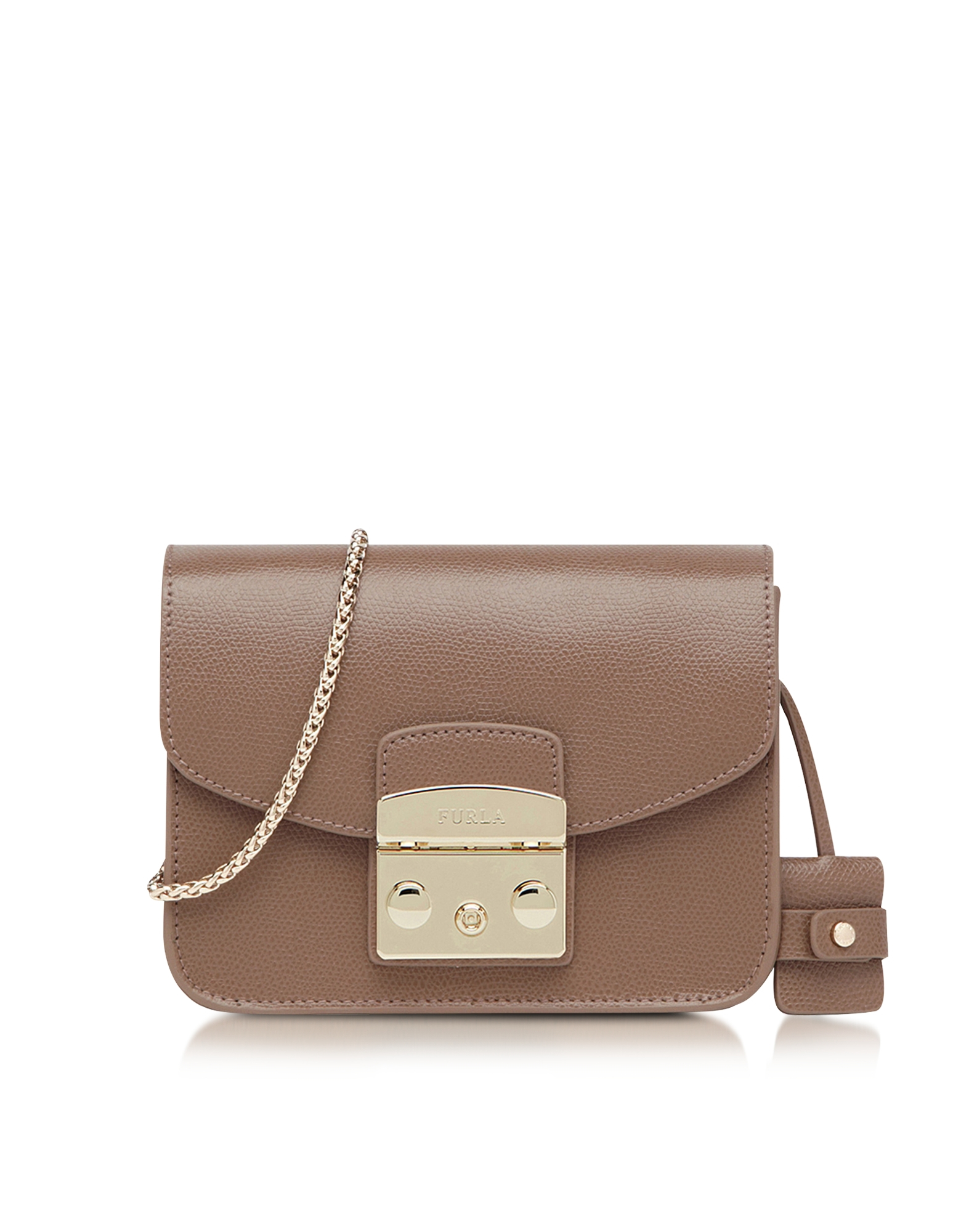 Furla Metropolis Color Daino Leather Mini Crossbody Bag in Brown | Lyst