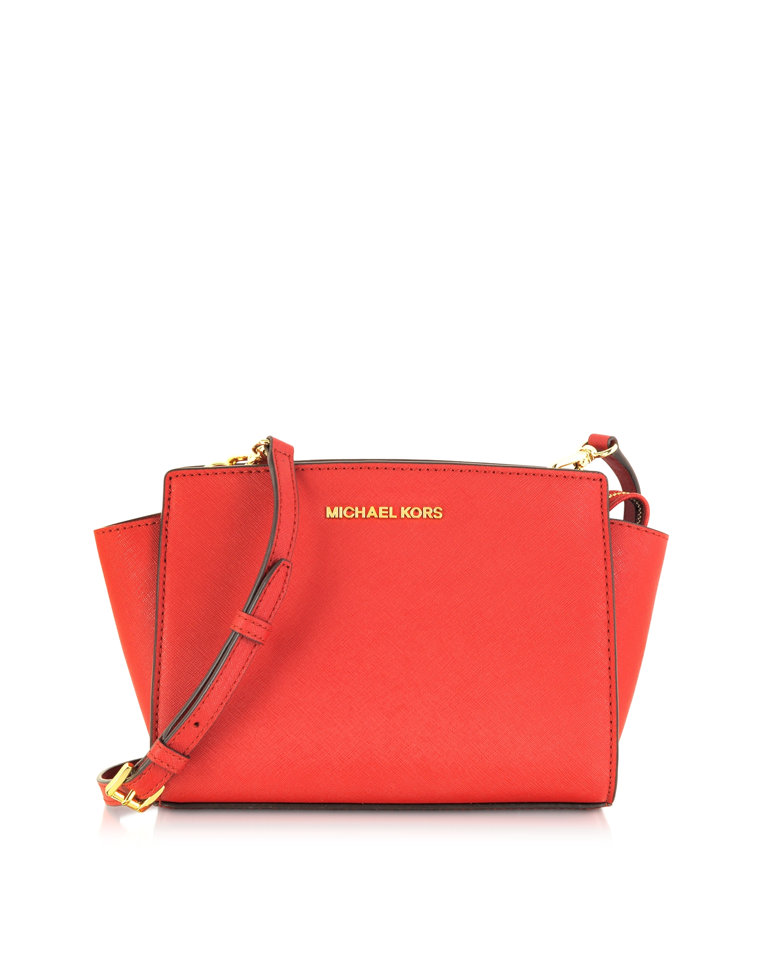 Lyst - Michael Kors Selma Medium Coral Reef Saffiano Leather Messenger ...