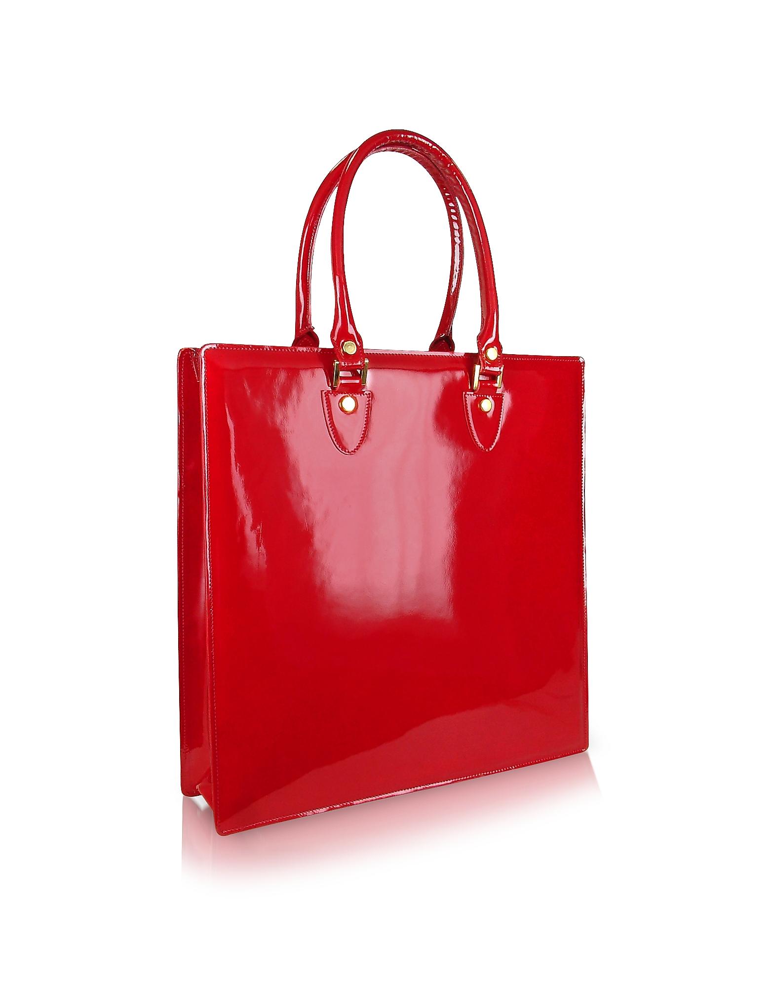 Lyst - L.A.P.A. Ruby Red Patent Leather Tote Bag in Red