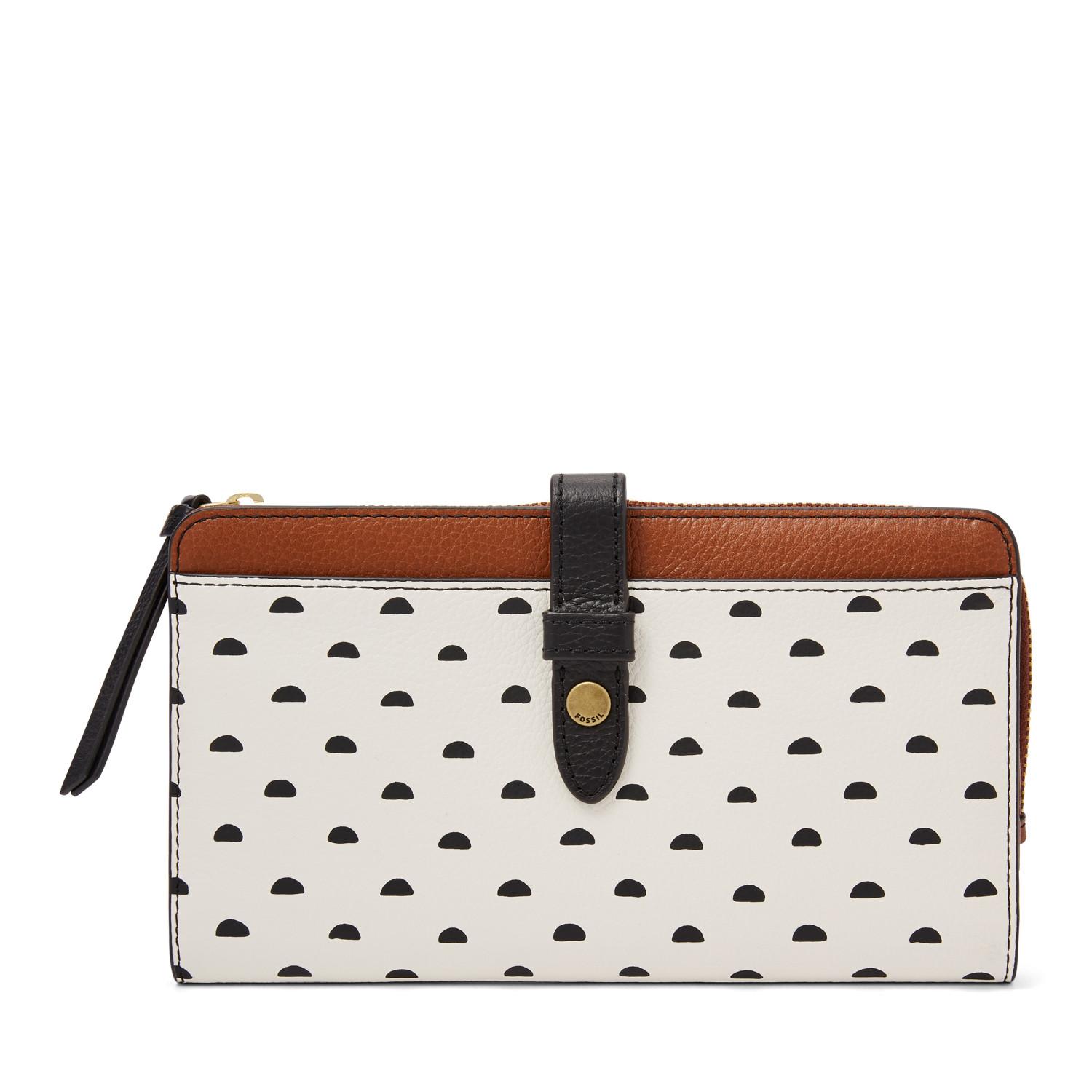 Fossil Fiona Tab Clutch Wallet White Multi in Brown - Save 41% - Lyst