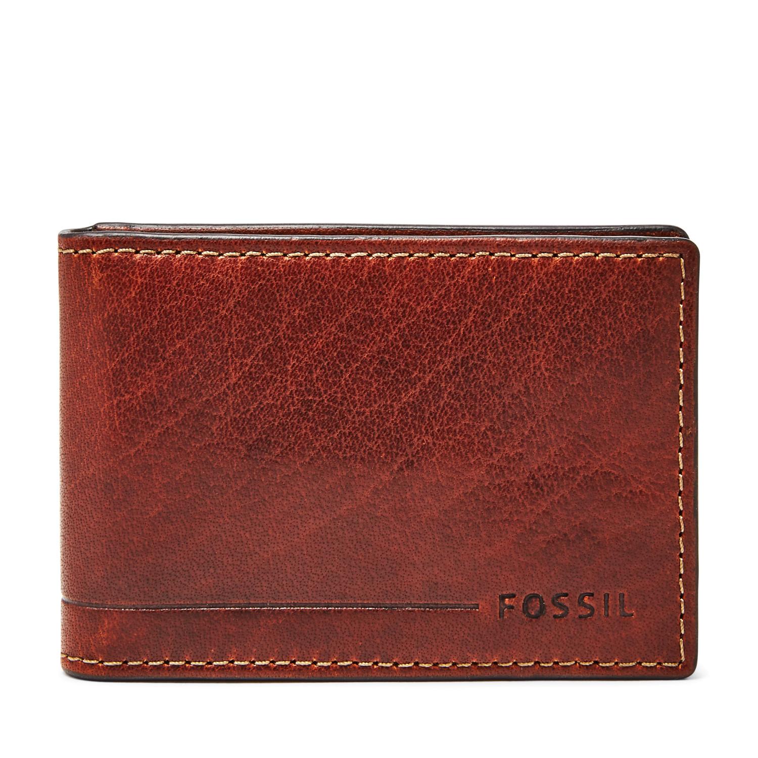 Fossil Allen Rfid Magnetic Front Pocket Wallet Wallet Tan for Men - Lyst