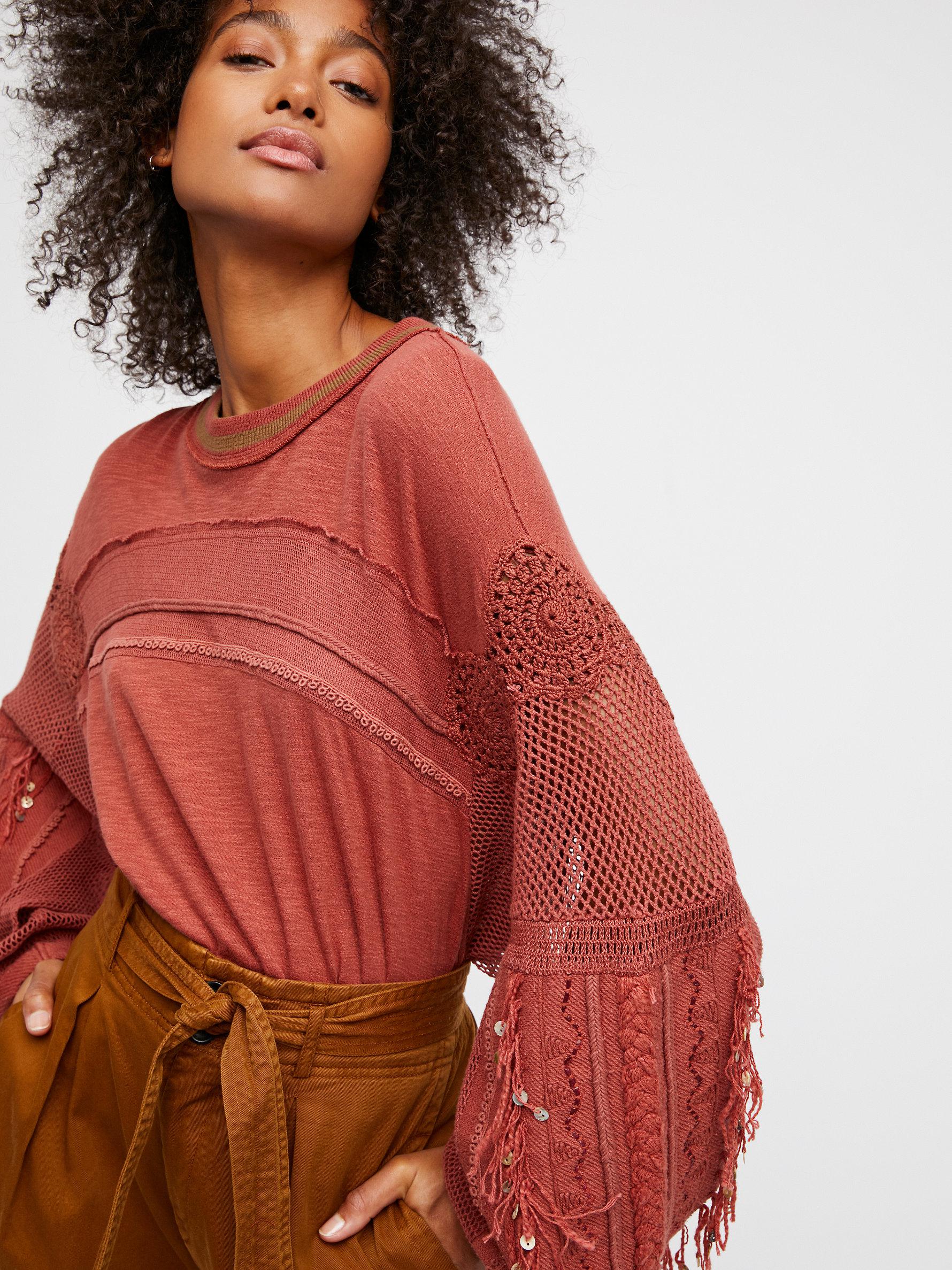 free people red shirt