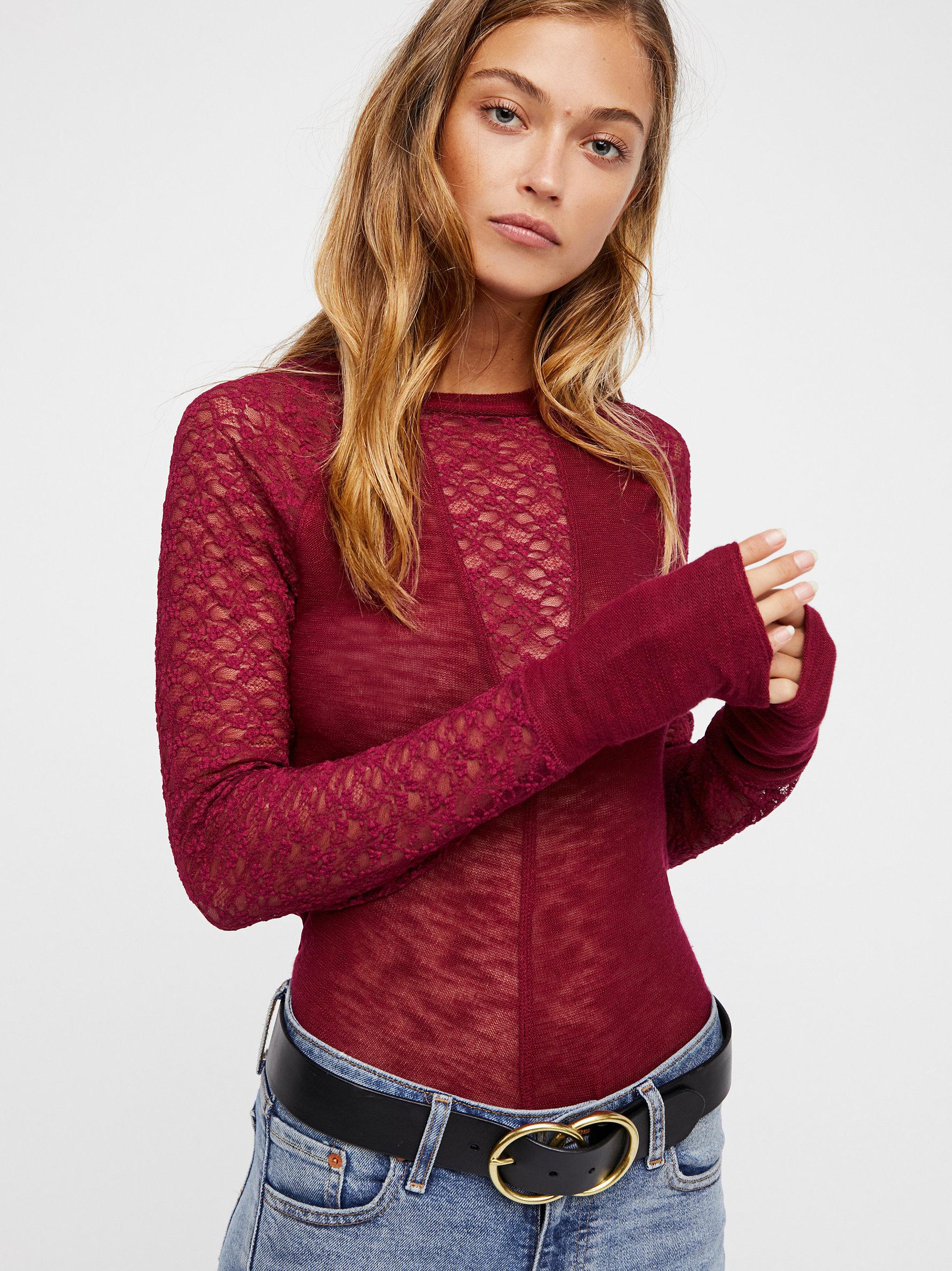 free people red shirt