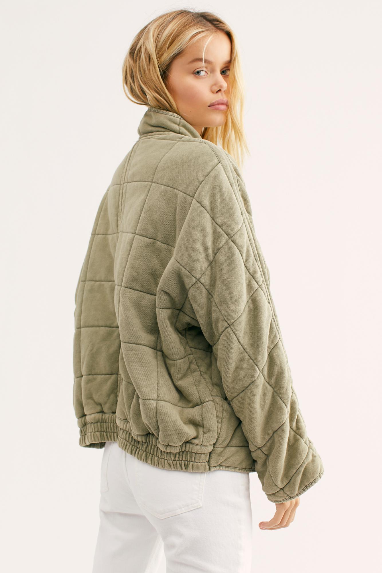 Lyst - Free People Dolman Quilted Knit Jacket in Green
