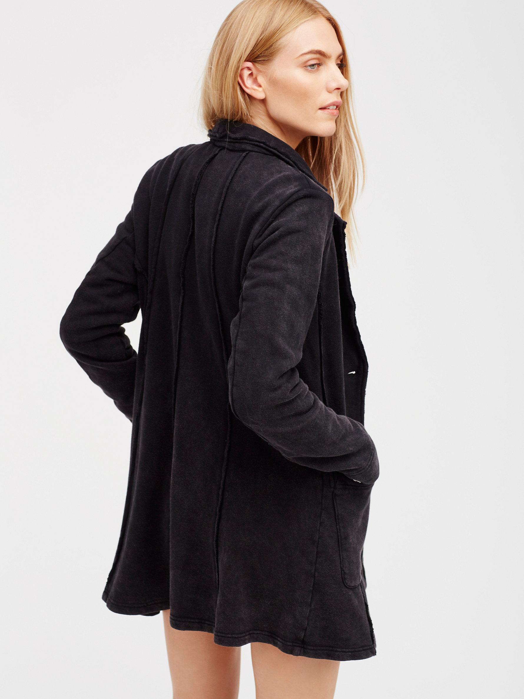 Lyst Free People Effortless Knit Jacket in Black