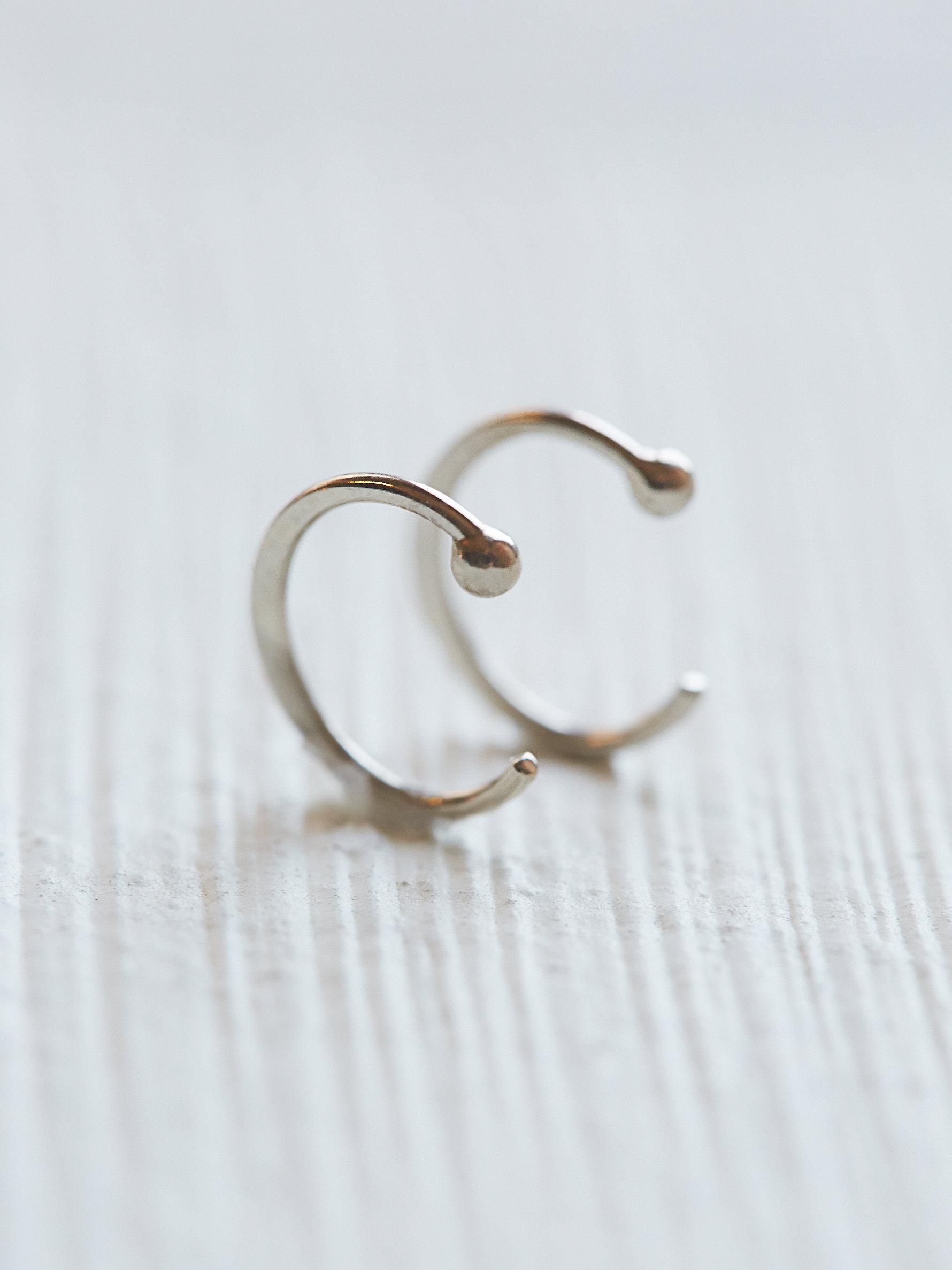 Free People Small Ear Hugging Hoops In White Lyst Gallery