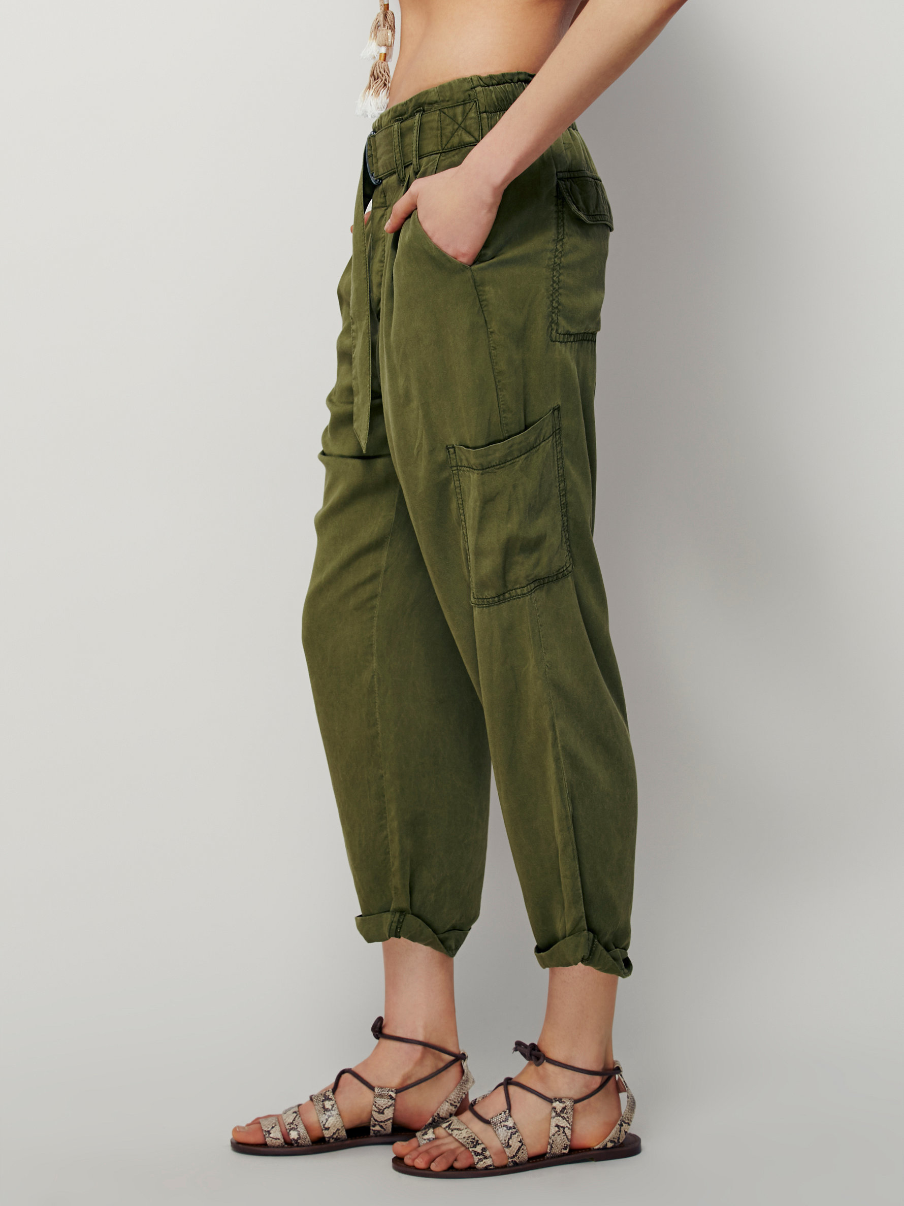 Lyst - Free People Summer's Over Cargo Pants in Green