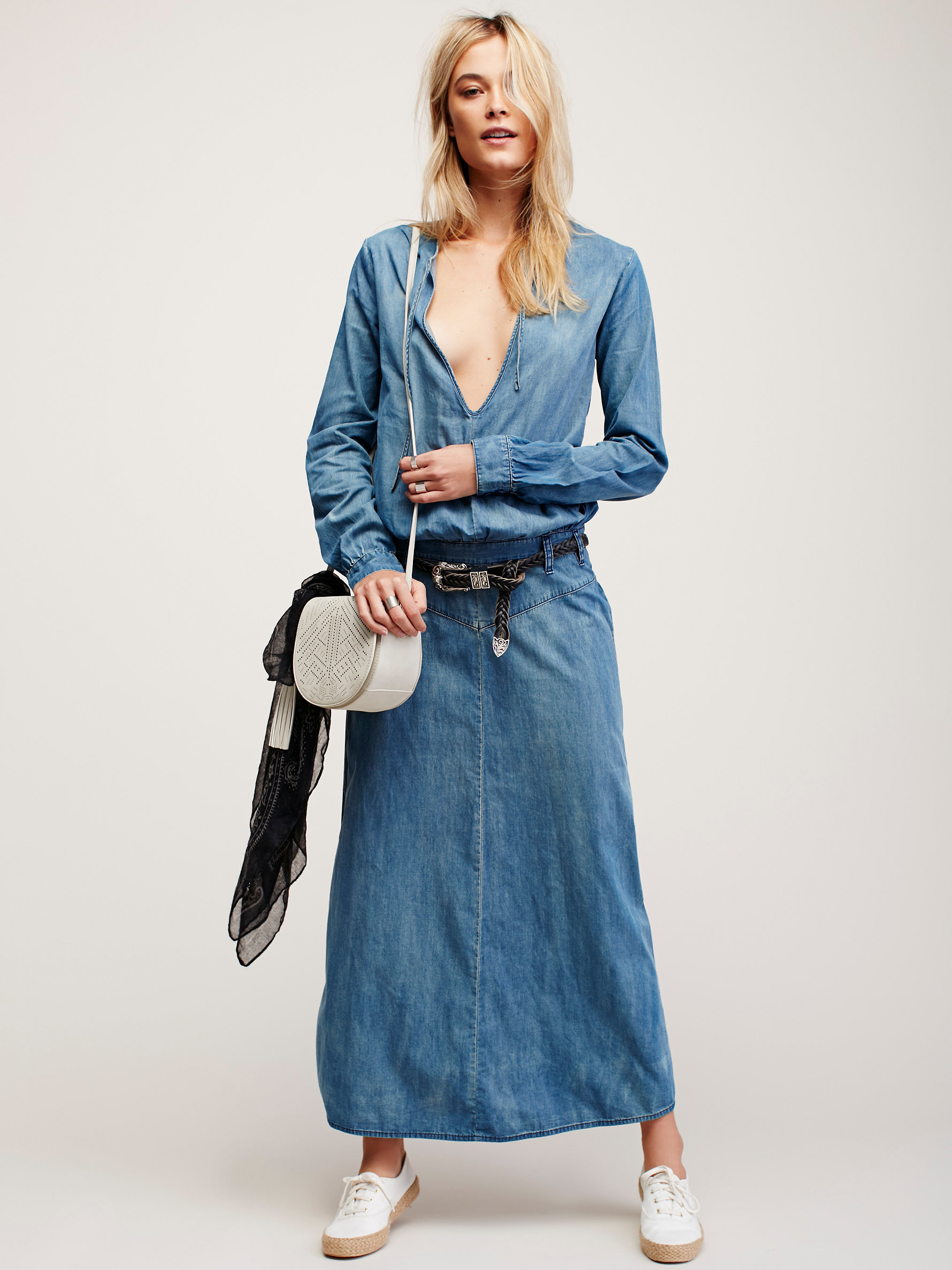 Lyst Free People Western Isle Dress In Blue Gallery