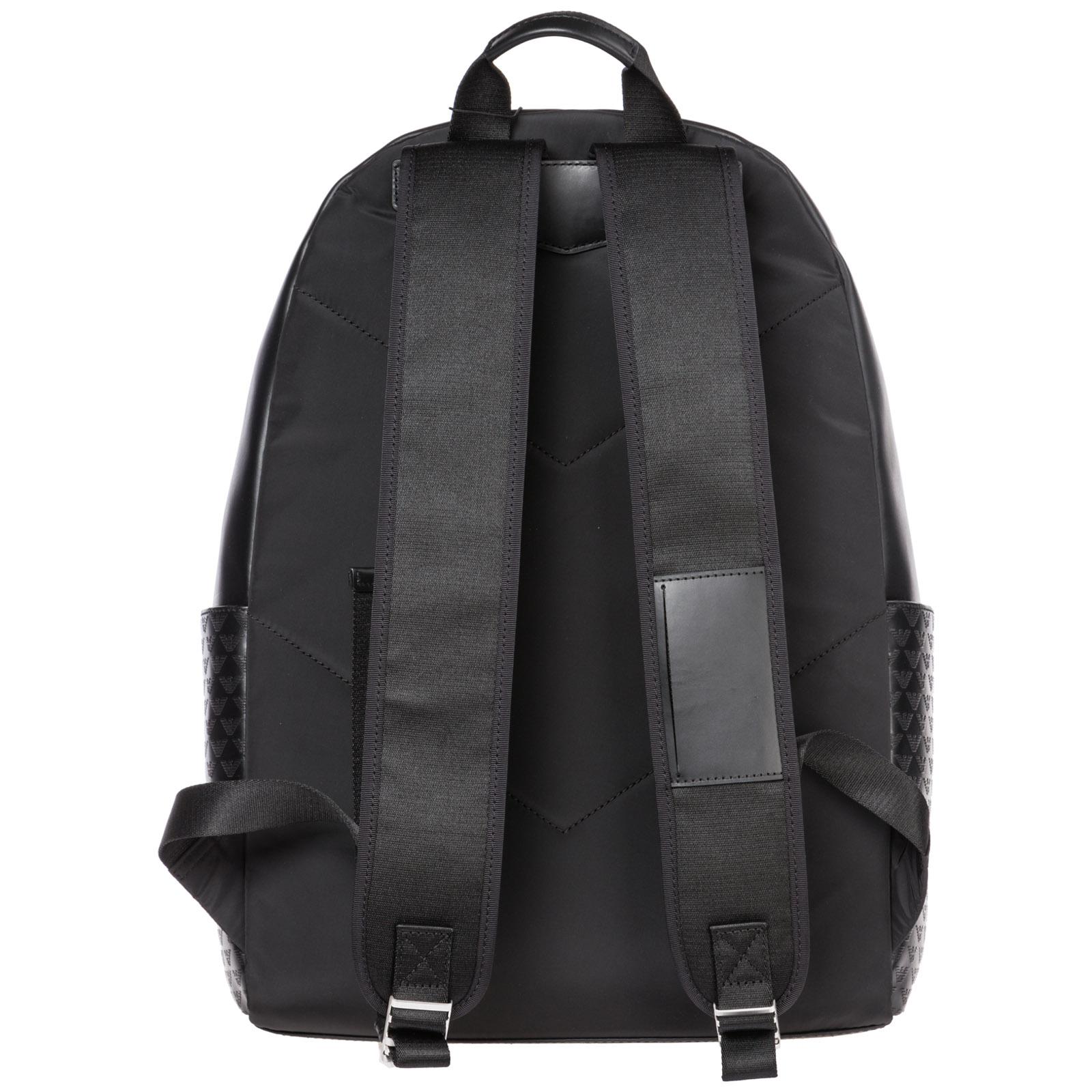 Emporio Armani Leather Rucksack Backpack Travel in Black for Men - Lyst