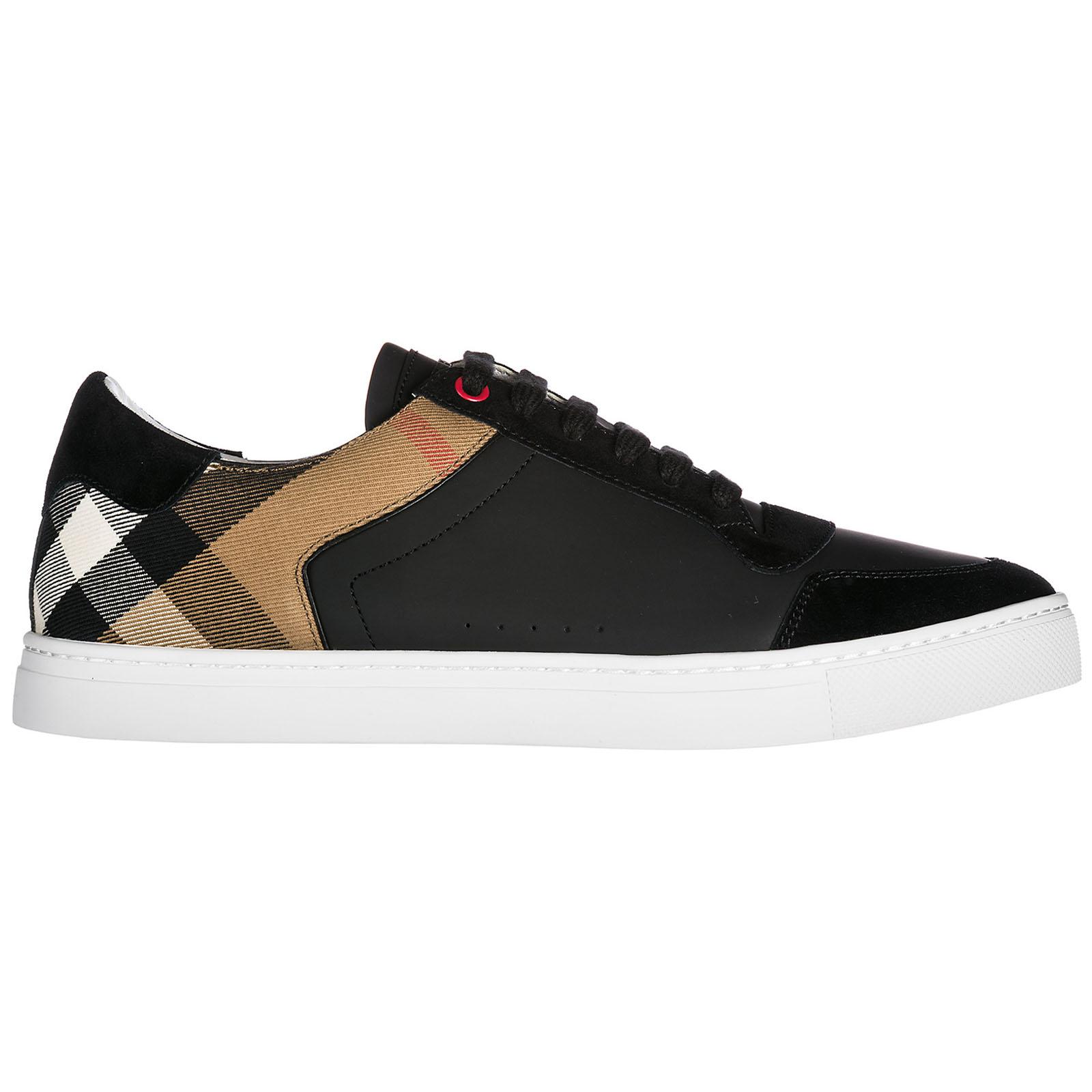 Lyst - Burberry Shoes Leather Trainers Sneakers Reeth Low in Black for ...