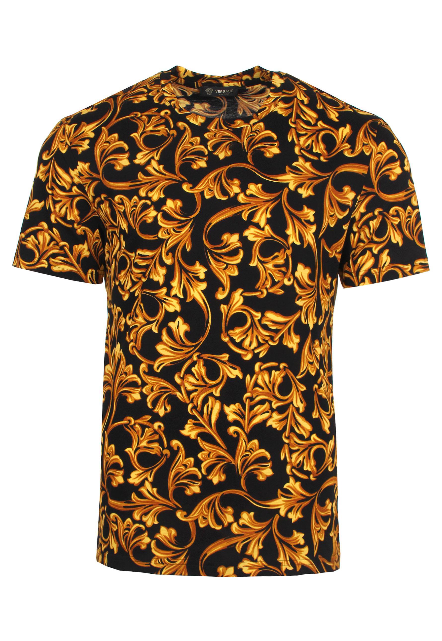 Versace Cotton All Over Baroque T-shirt Black/gold for Men ...