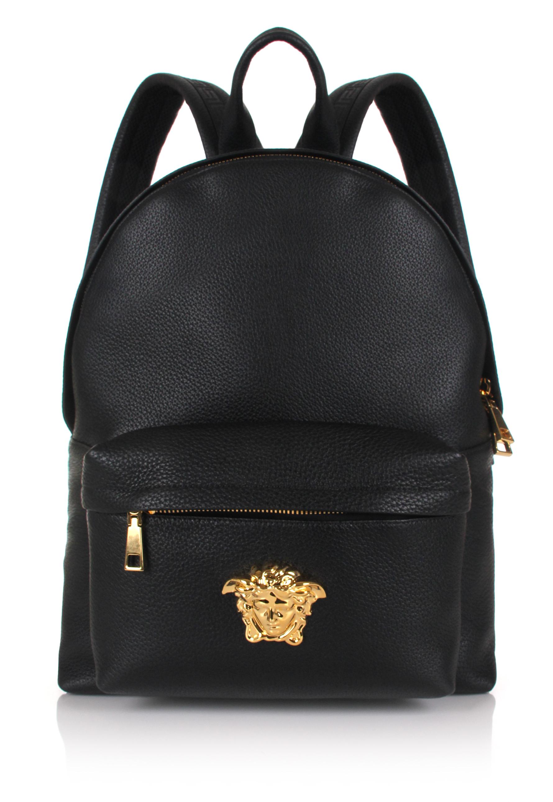 black and gold backpack purse