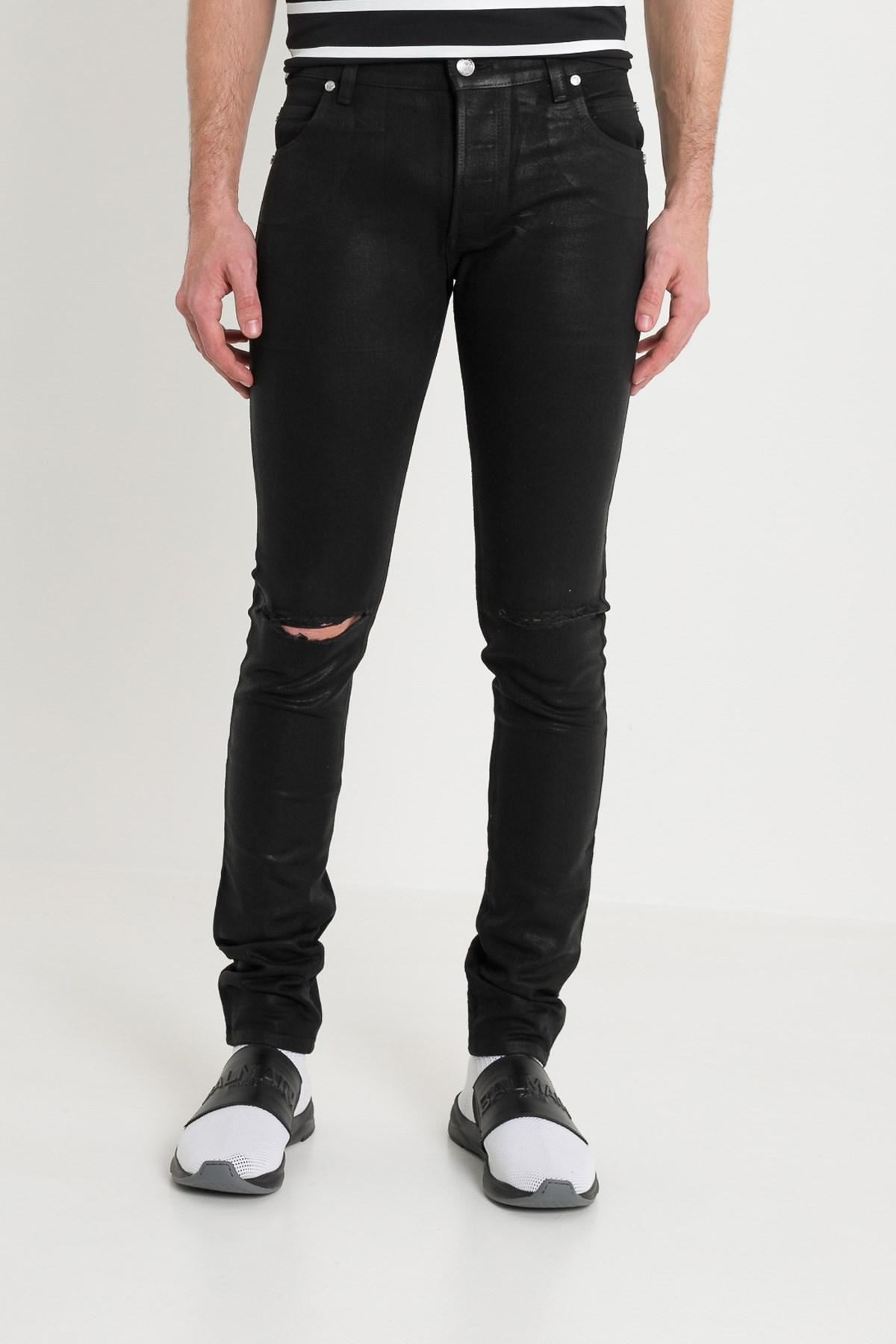 Lyst - Balmain Slim-fit Iridescent Jeans in Black for Men