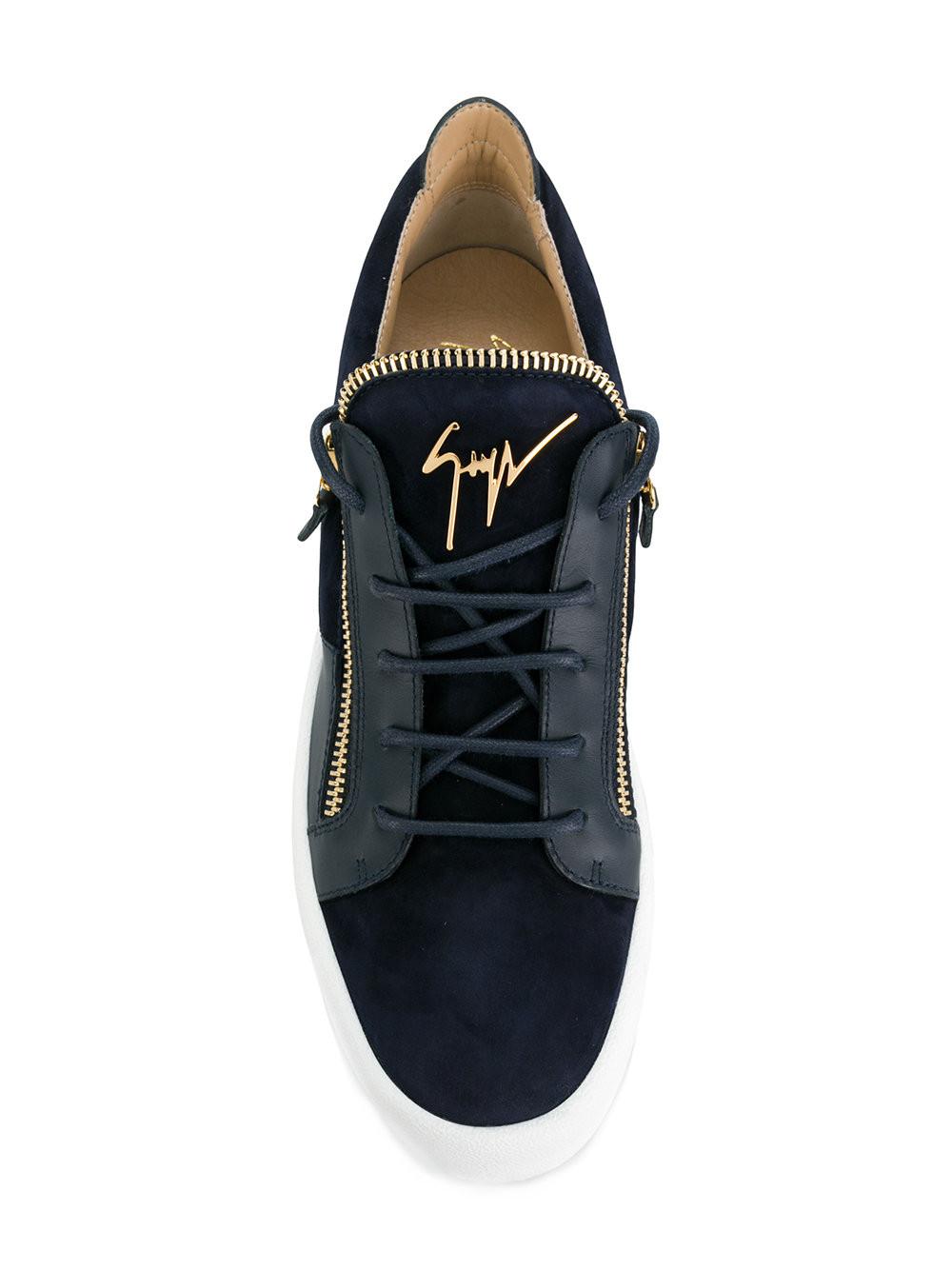 Giuseppe Zanotti Leather Frankie Sneakers in Blue for Men - Lyst