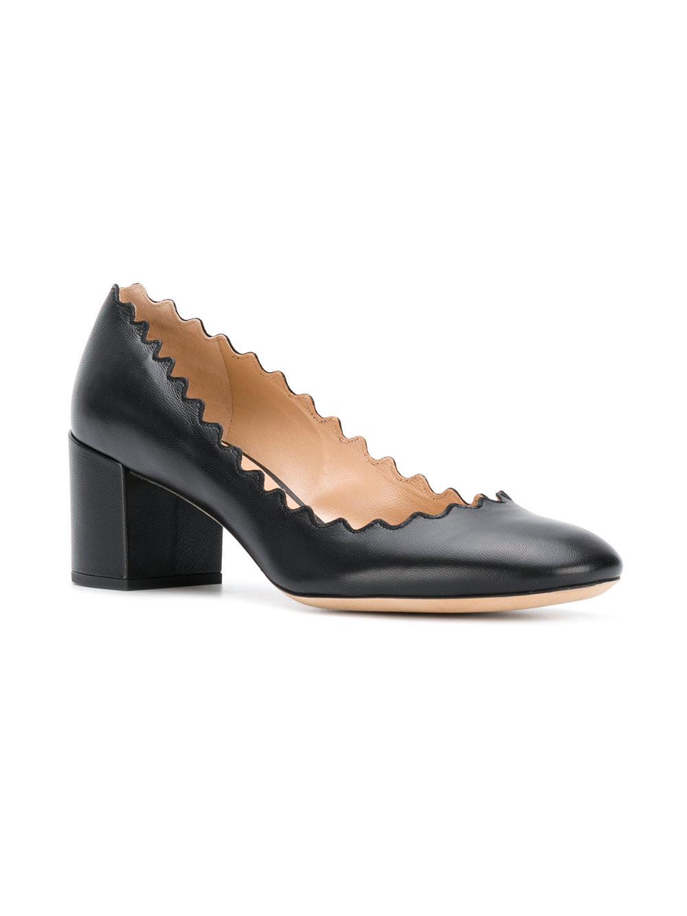 cuir cuir festonnées catalyseur chlo é bloc talon pompes en bleu cuir cuir festonnées catalyseur chlo é bloc bloc bloc talon pompes en bleu 6c808f