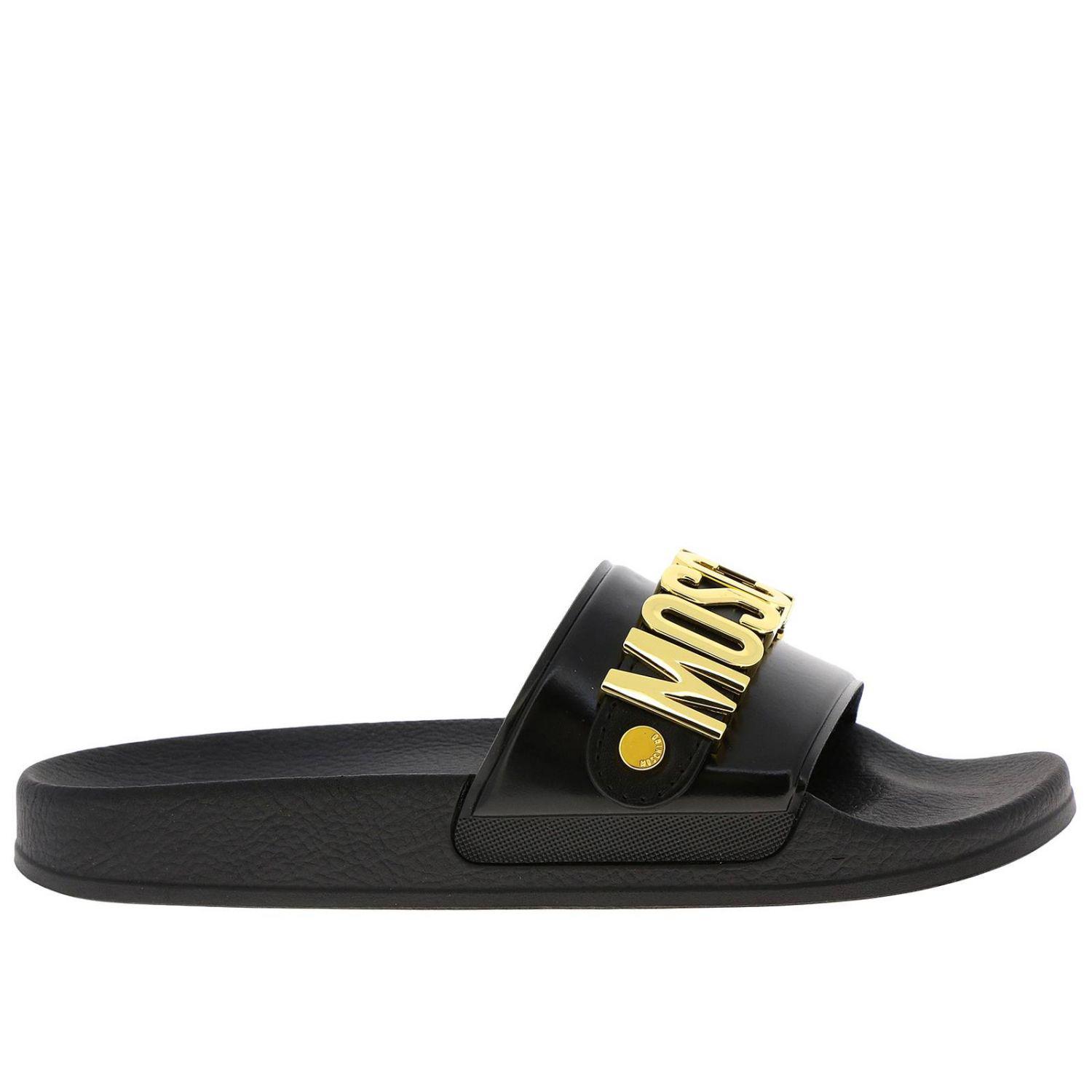 Moschino Couture Flat Sandals Shoes Women in Black Lyst