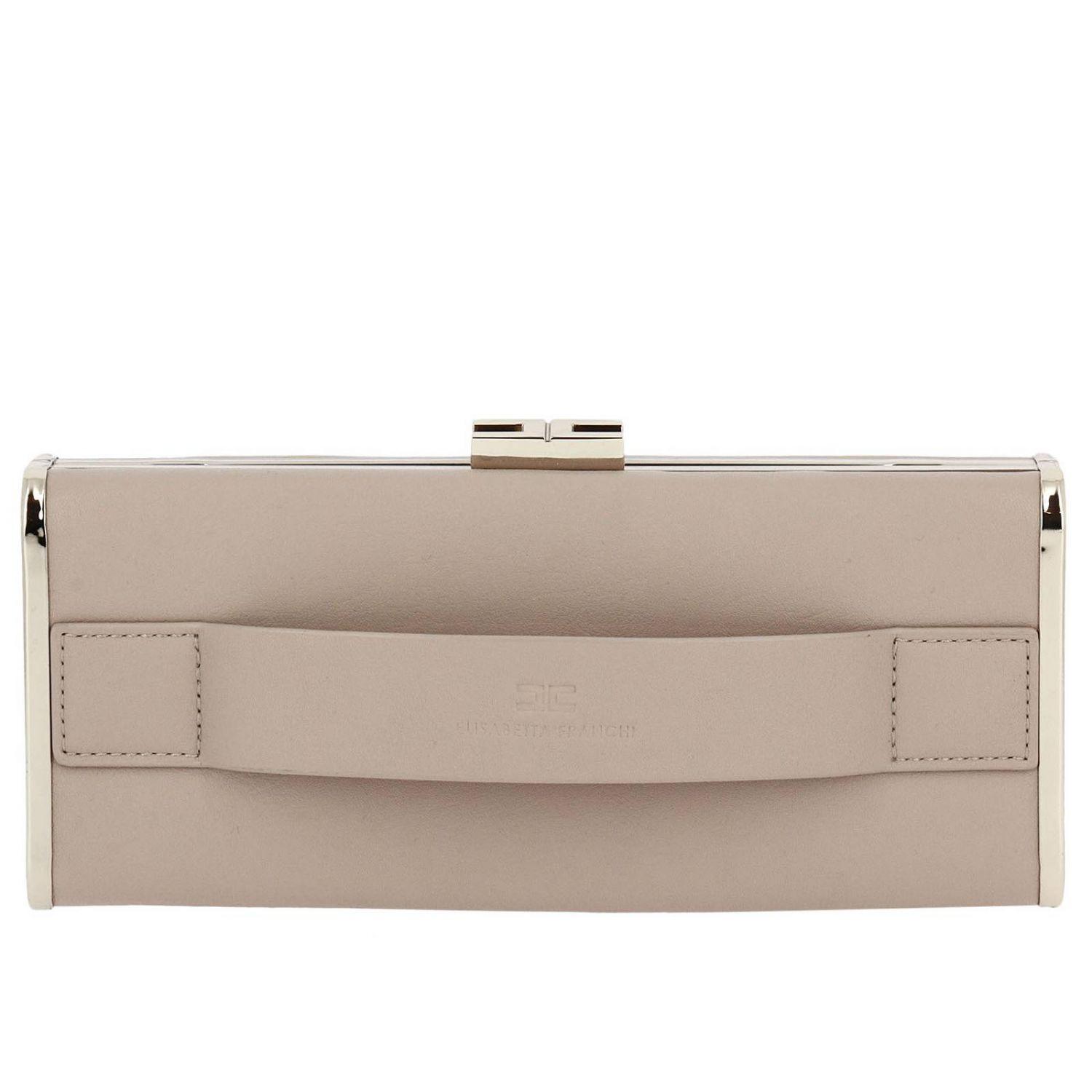 Lyst Elisabetta Franchi Clutch Shoulder Bag Women In Natural Gallery